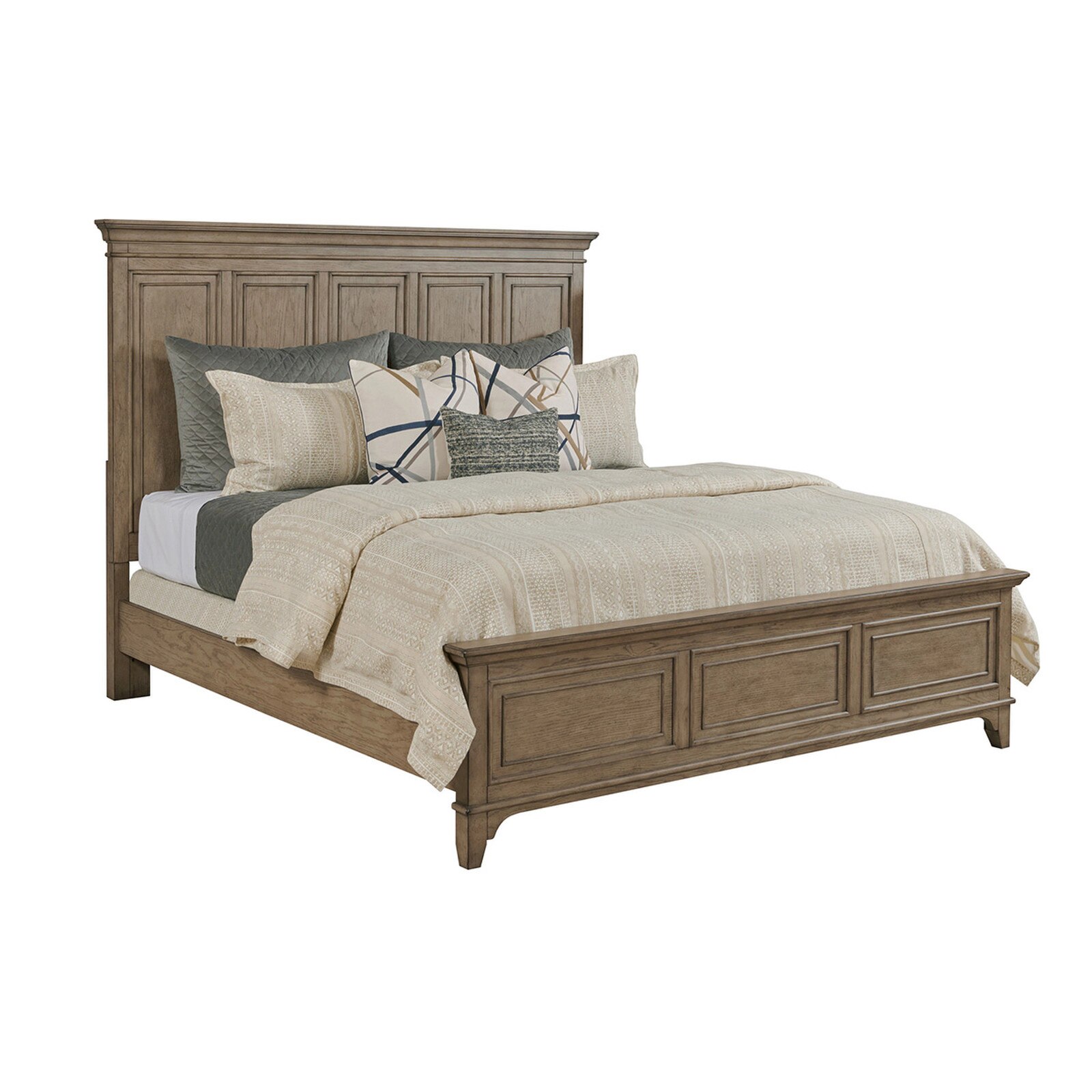 American Drew Asher White Oak Queen Size Panel Bed