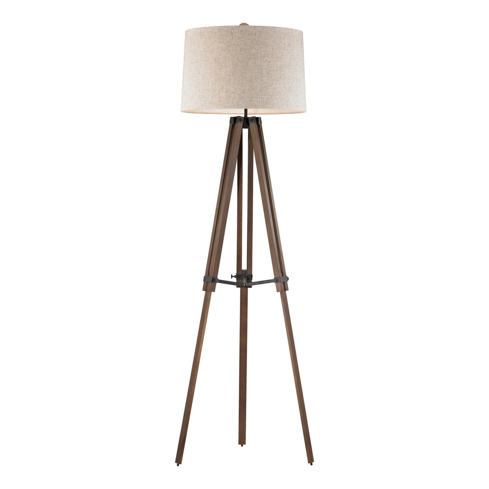 Atlas ATL-PL11024-BN 1-Light Wooden Brace Floor Lamp - Black