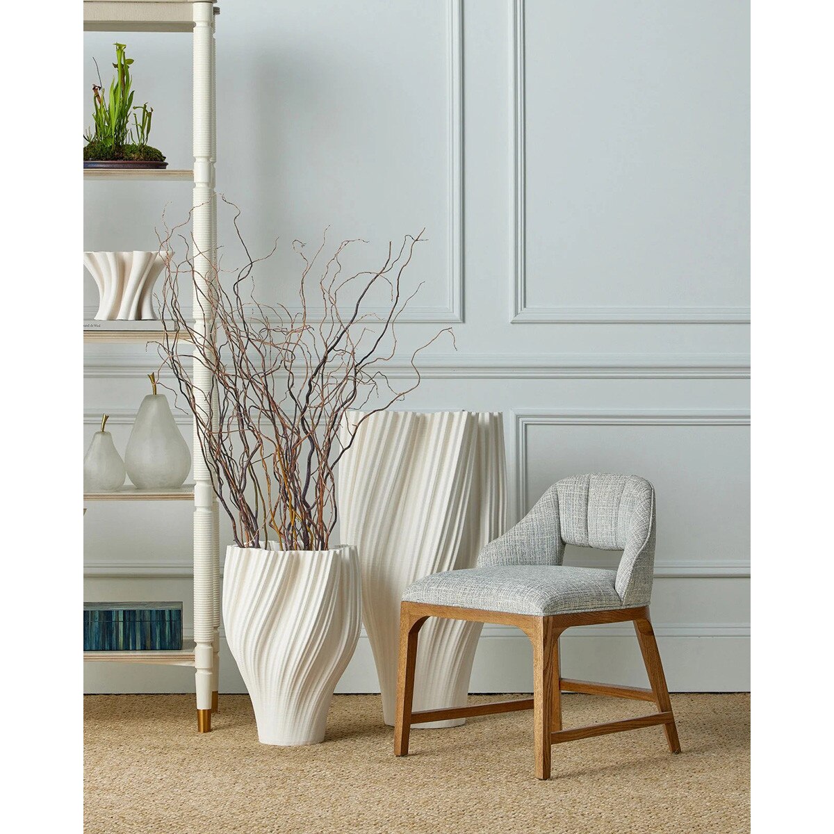 Currey and Company CC-7000-1102 Inga Greenlight Powder Accent Chair