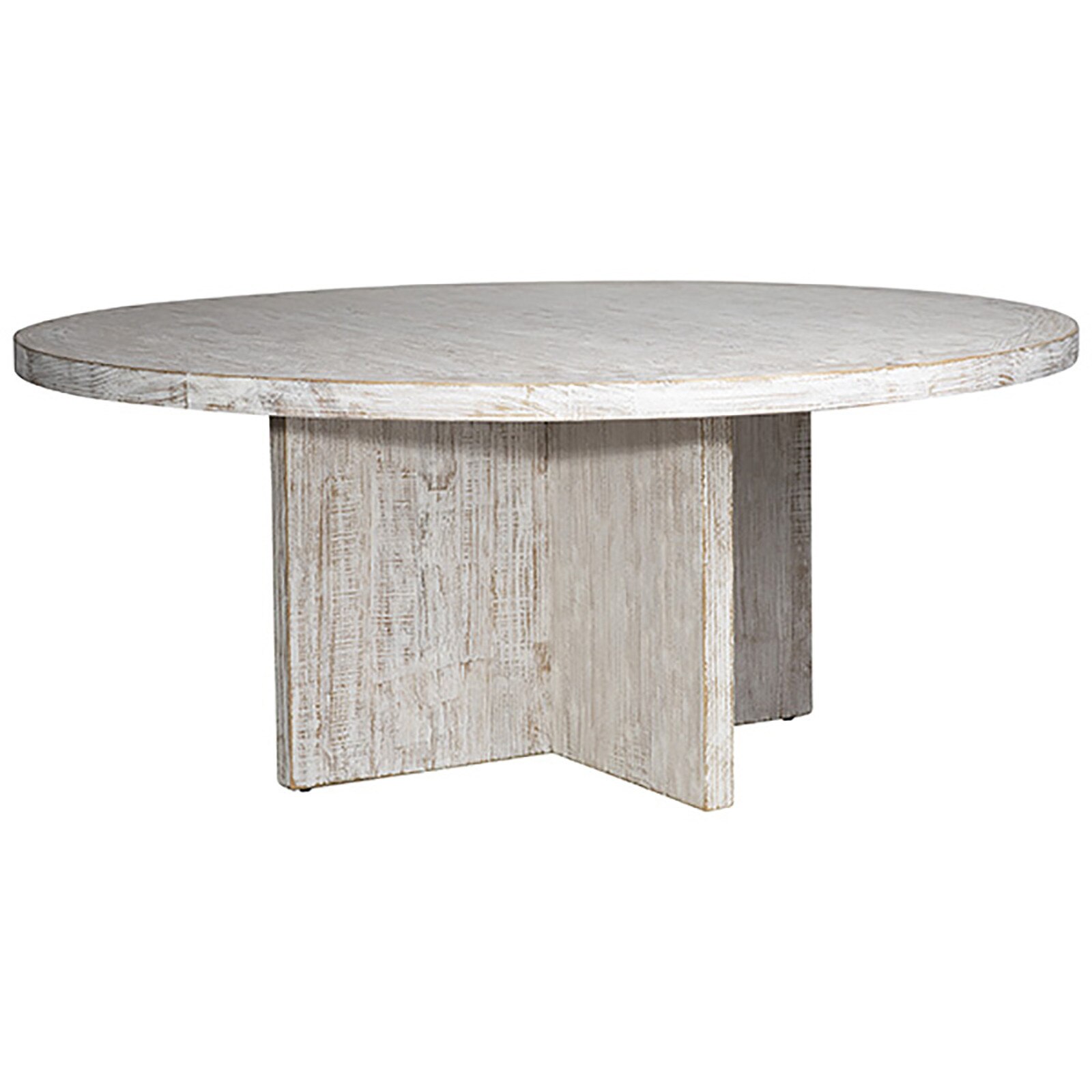 30" Dovetail Furniture Harley Round White Pine Wood Dining Table