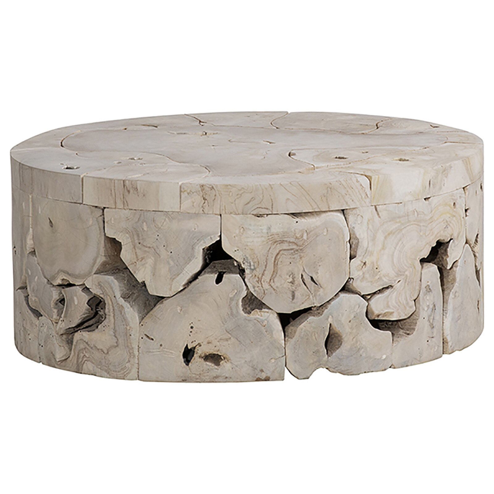 16" Dovetail Furniture Briar Round Teak Wood Coffee Table