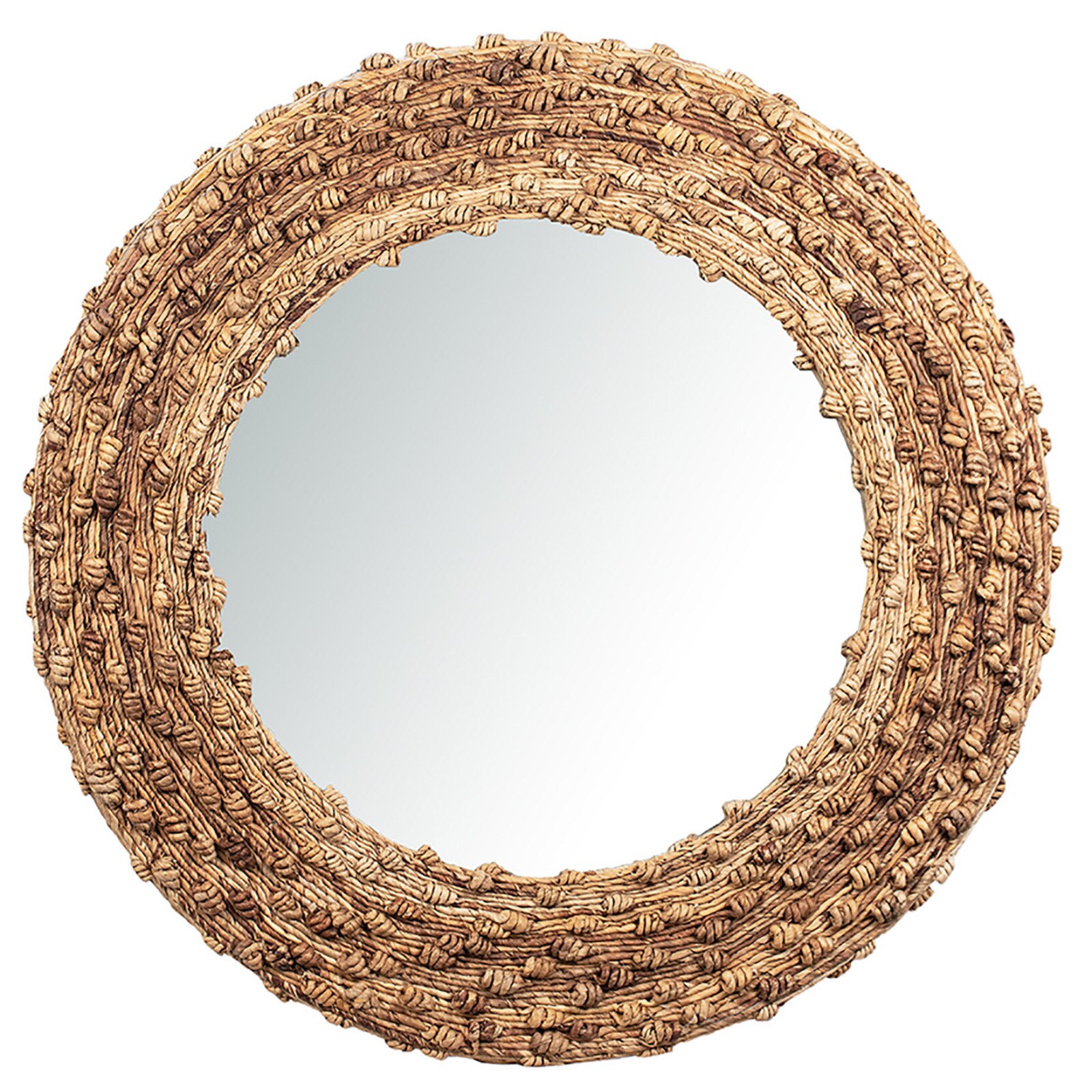 Dovetail Furniture Ravalli Round Wood Decorative Mirror