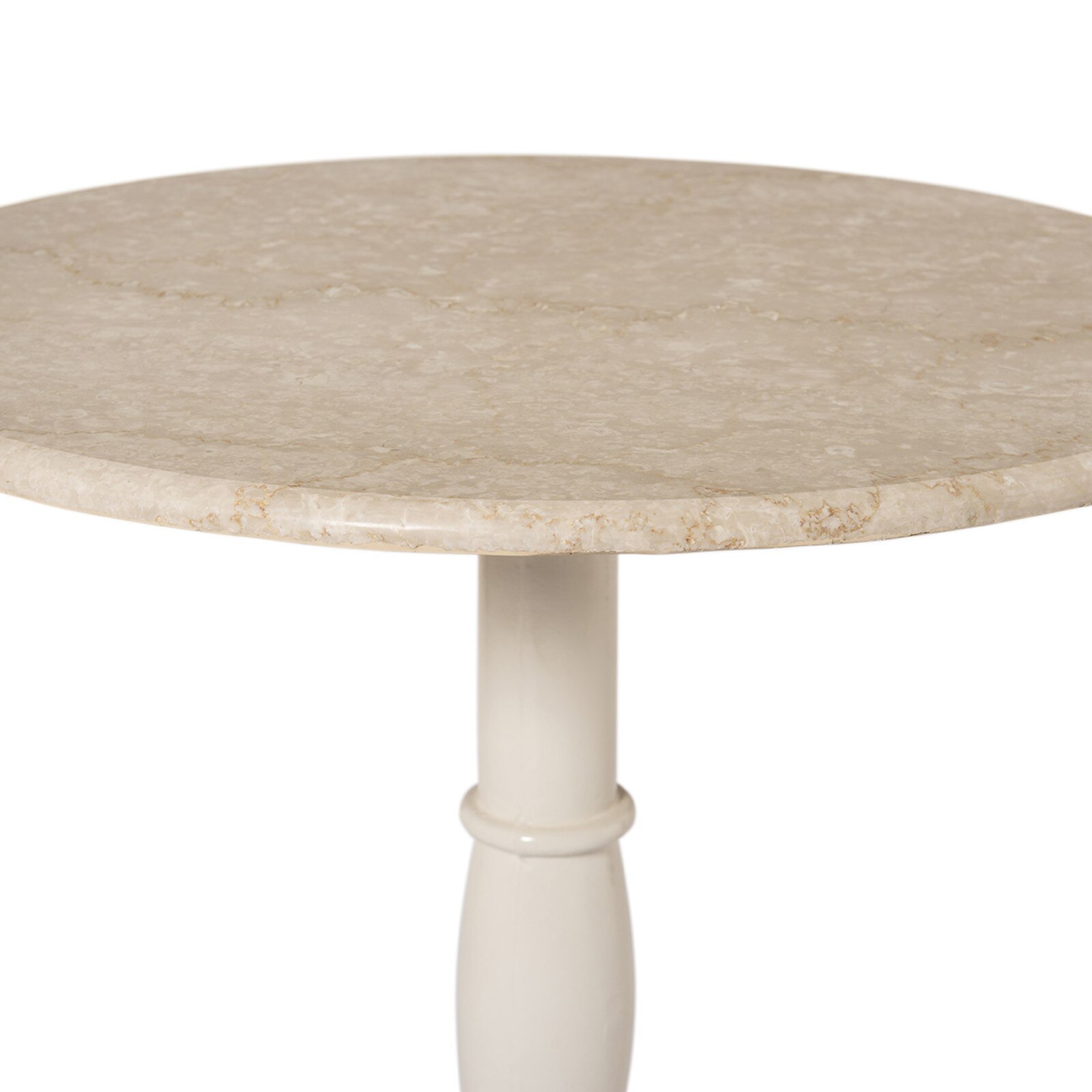 27" Four Hands Lucy Cream Marble Side Table