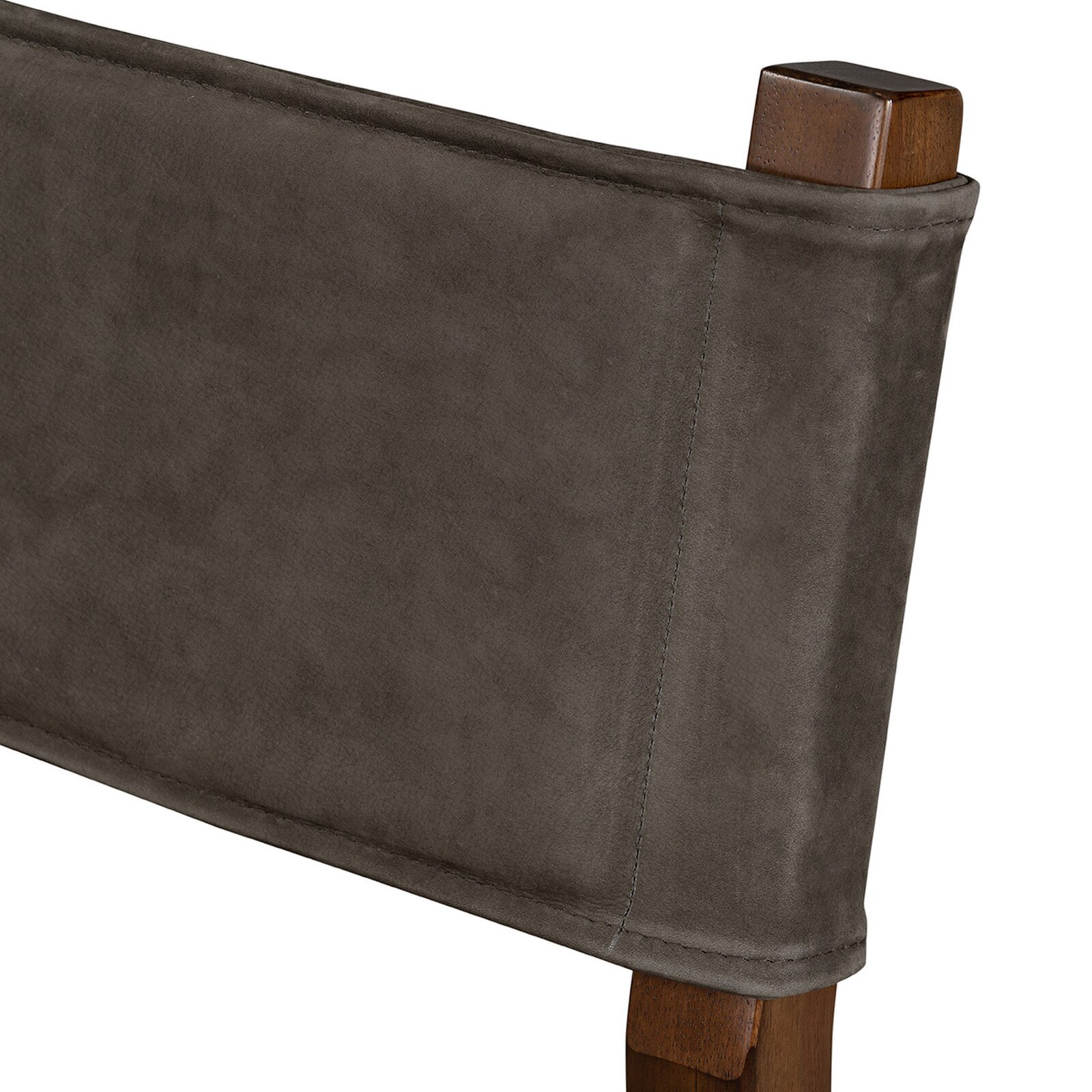 32" Four Hands Ferris Nubuck Charcoal Leather Dining Chair