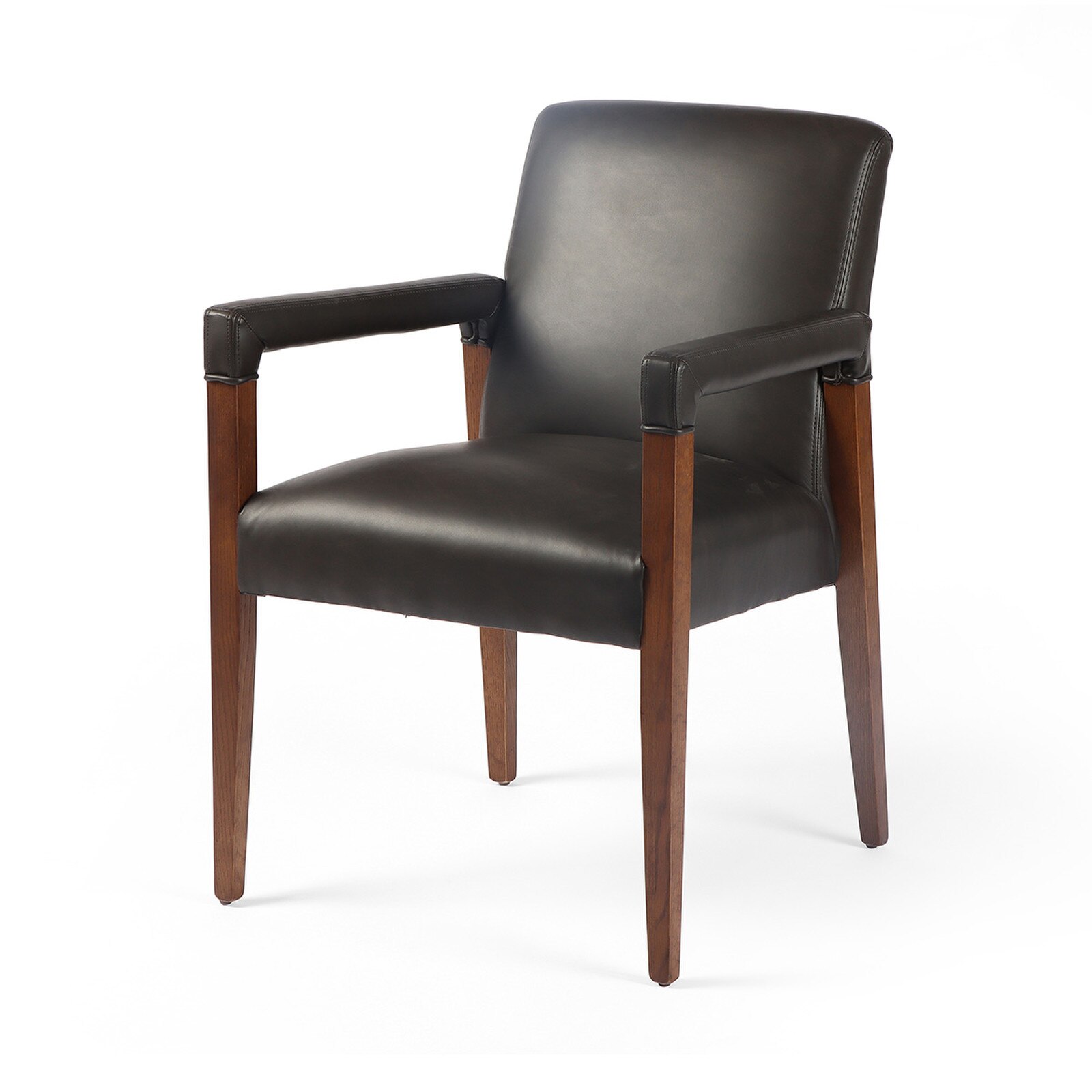 34" Four Hands Reuben Sierra Espresso Faux Leather Dining Chair