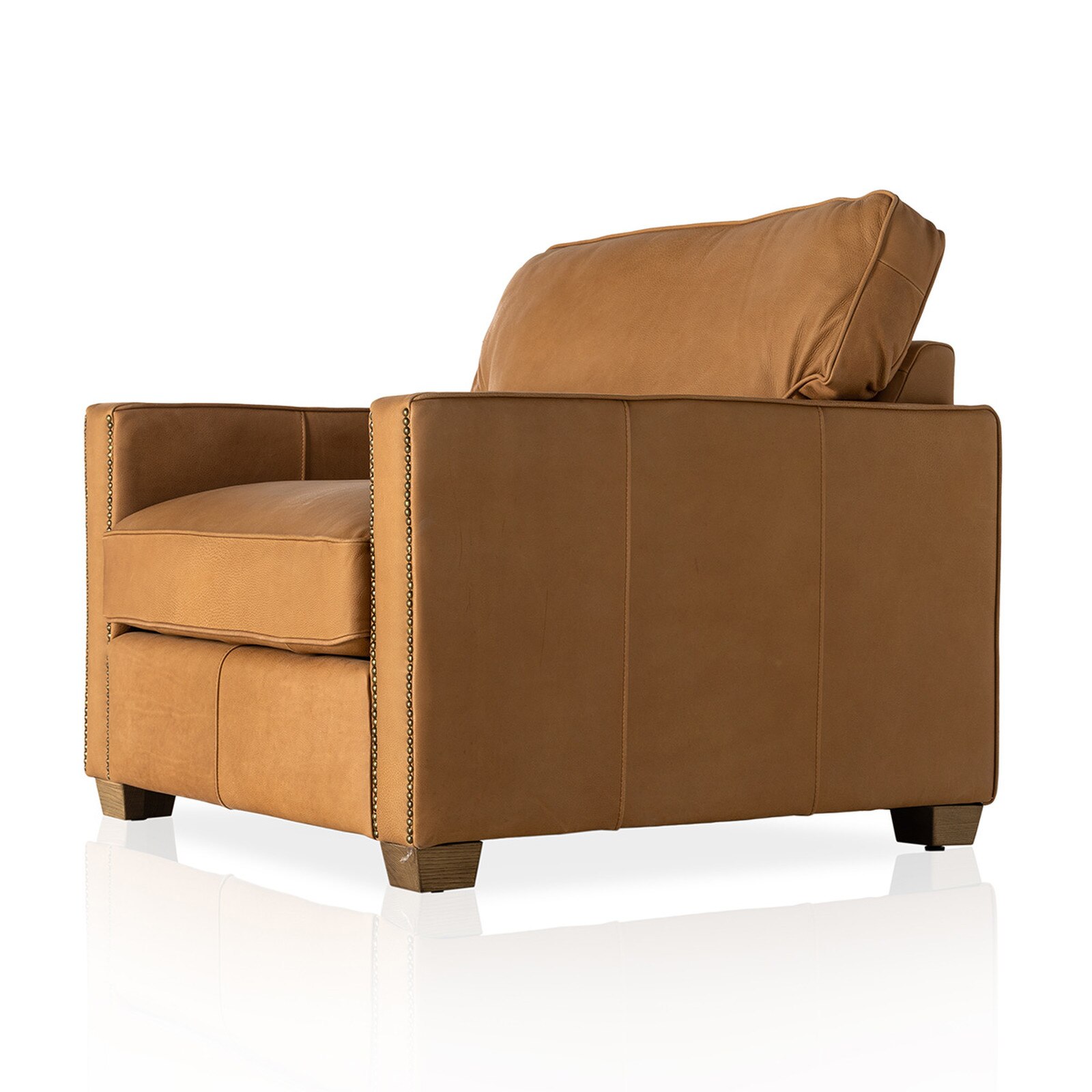 35" Four Hands Larkin Heritage Camel Leather Club Chair