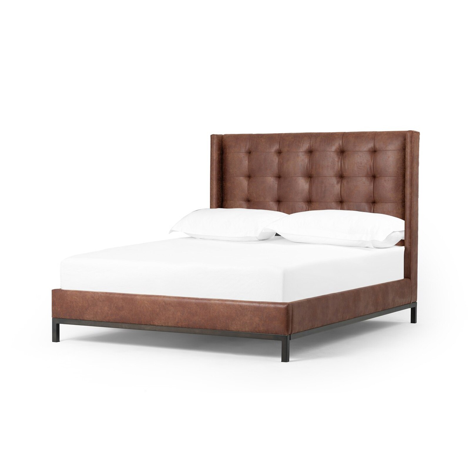 Four Hands Newhall Iron Upholstered Bed 12