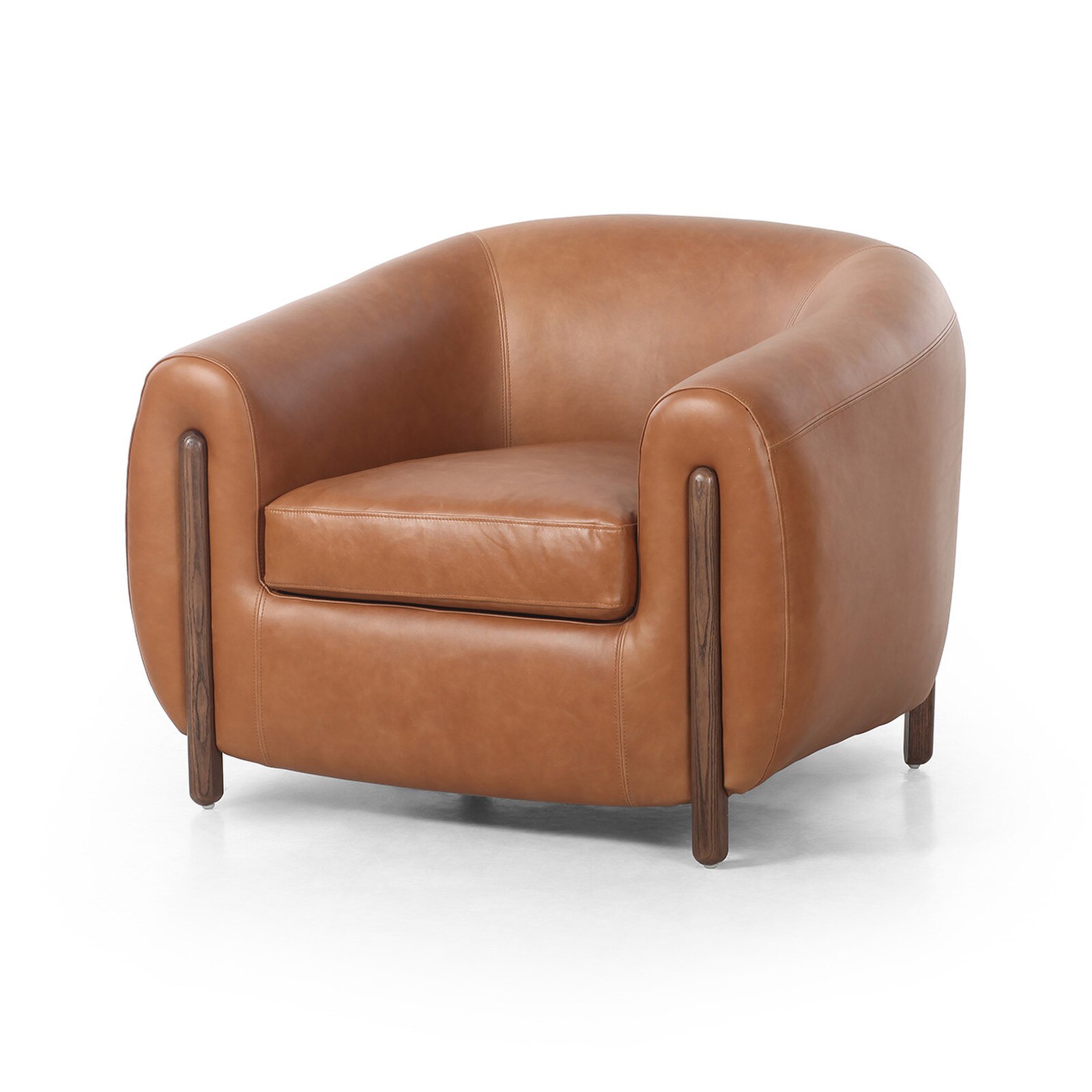 28" Four Hands Lyla Valencia Camel Leather Chair