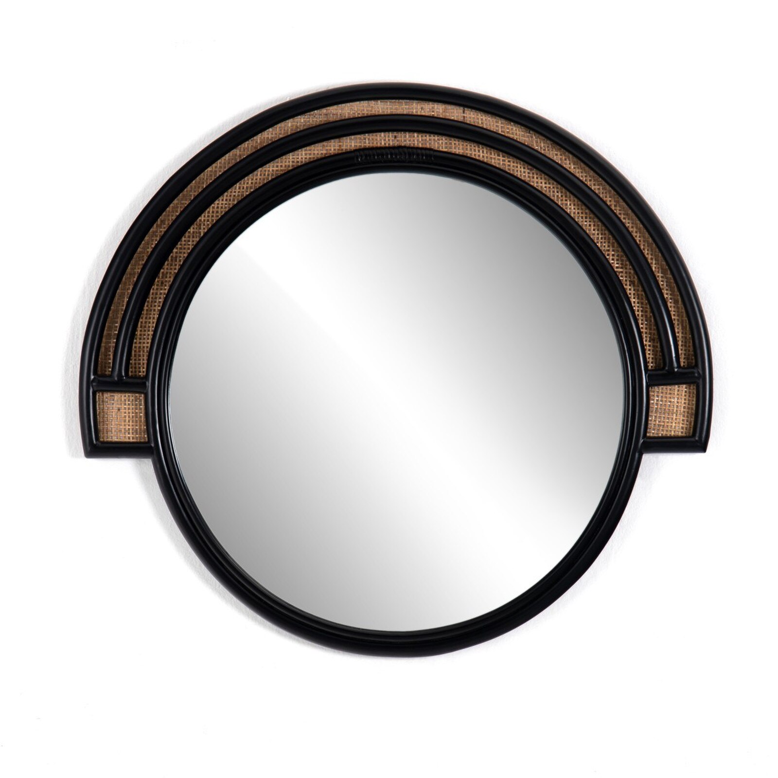 Four Hands Jakarta Black Rattan Wall Mirror