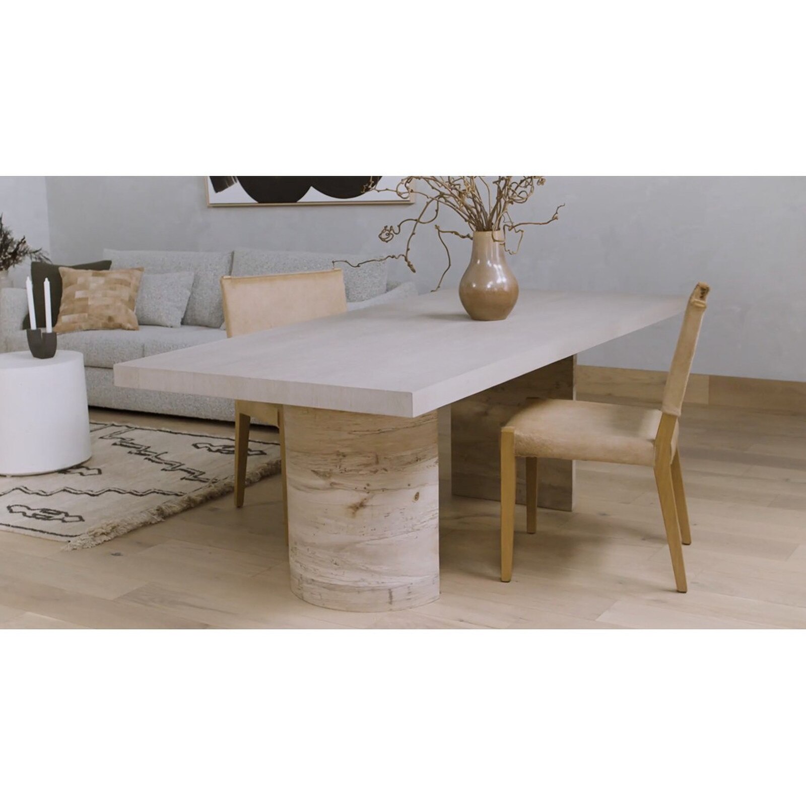 Four Hands Pale Oak Veneer Liv Dining Table