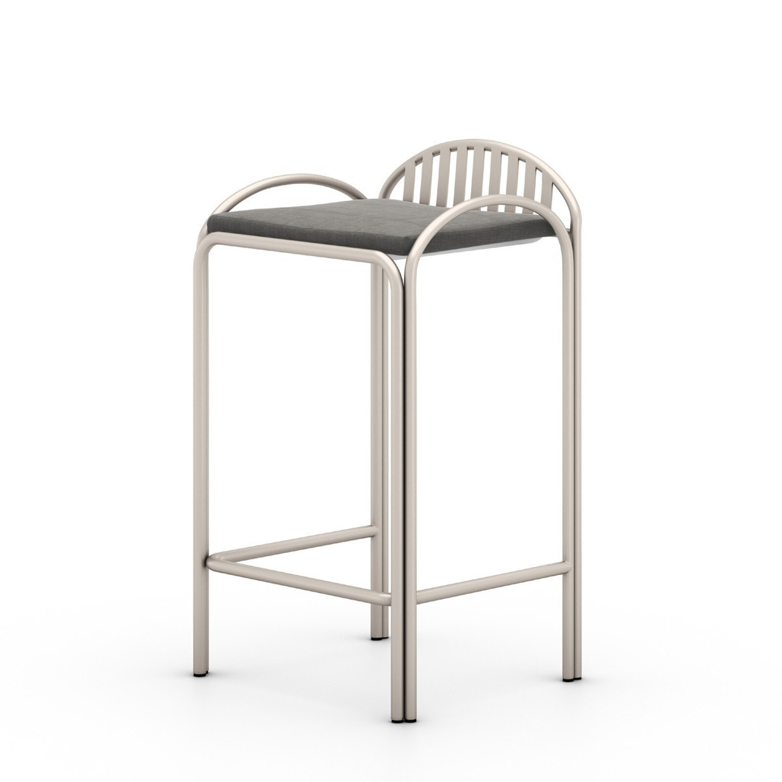 Four Hands Cassian Charcoal Stainless Steel Outdoor Counter Stool