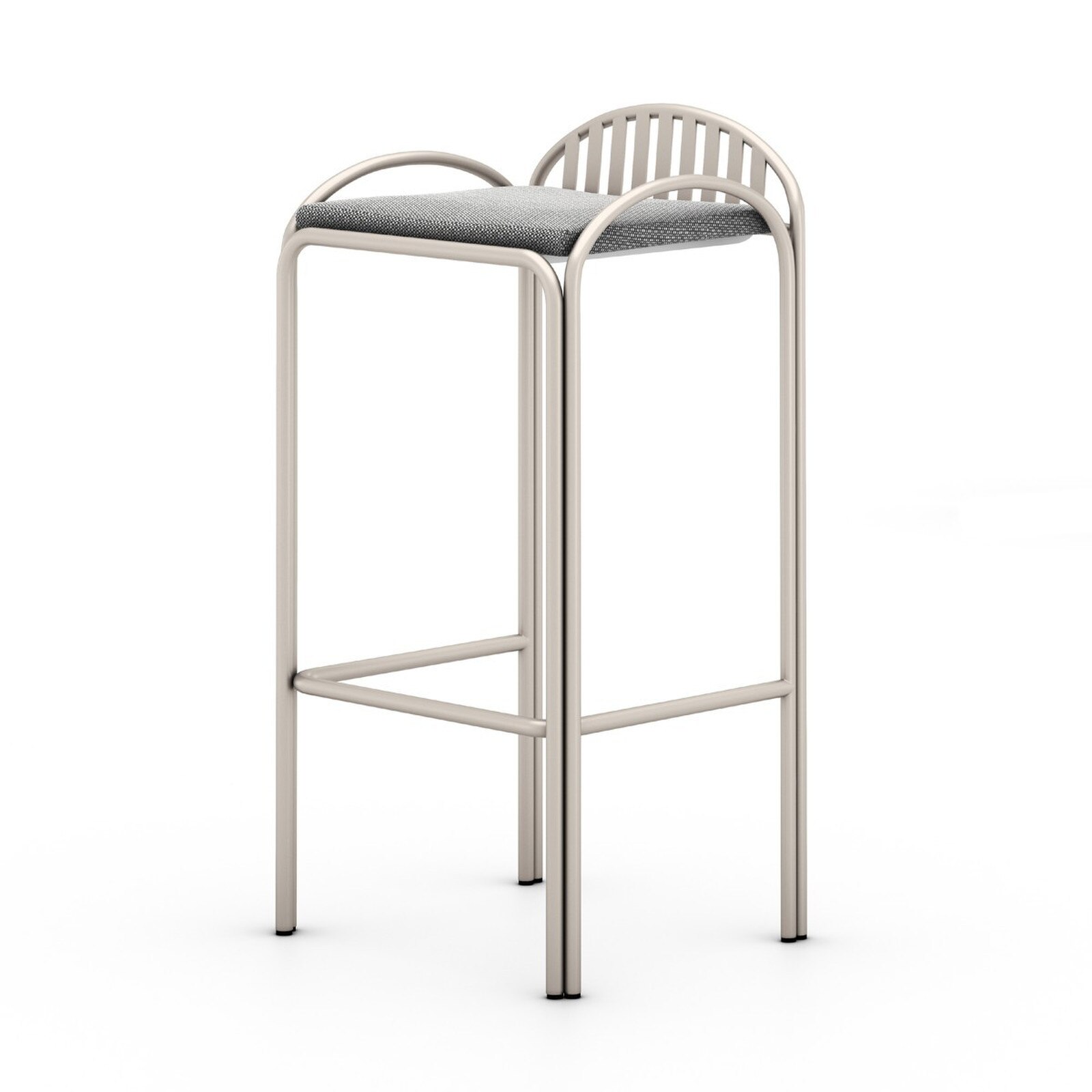 Four Hands Cassian Faye Ash Stainless Steel Outdoor Bar Stool