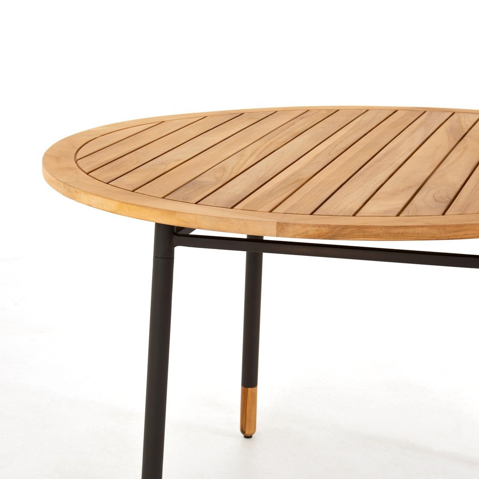 Four Hands Lyra Natural Teak Aluminum Outdoor Dining Table