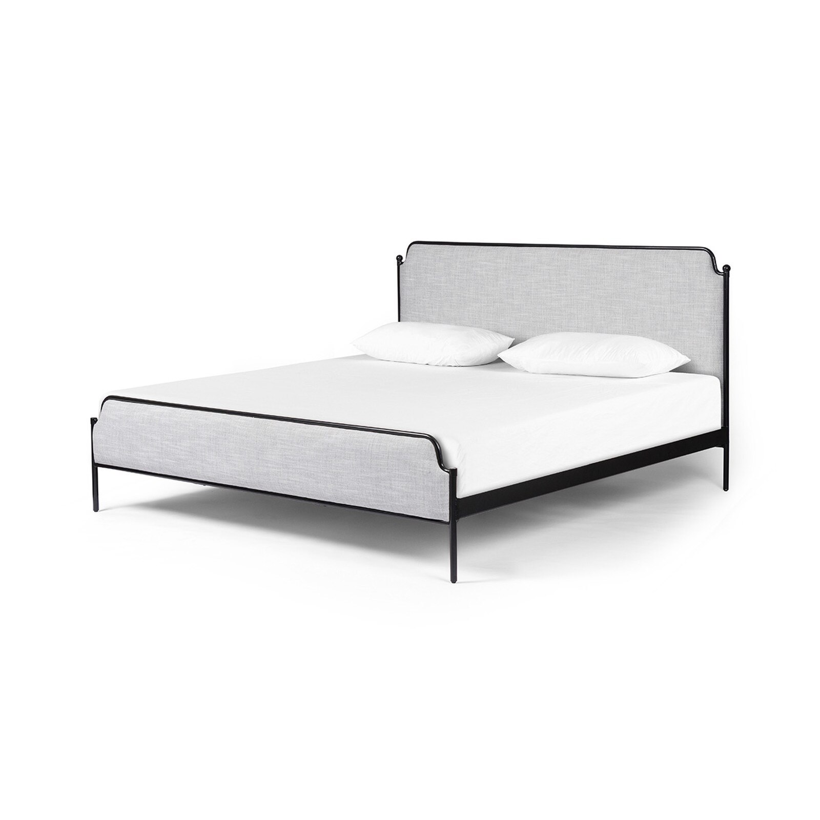 Four Hands Zara Iron King Size Upholstered Bed