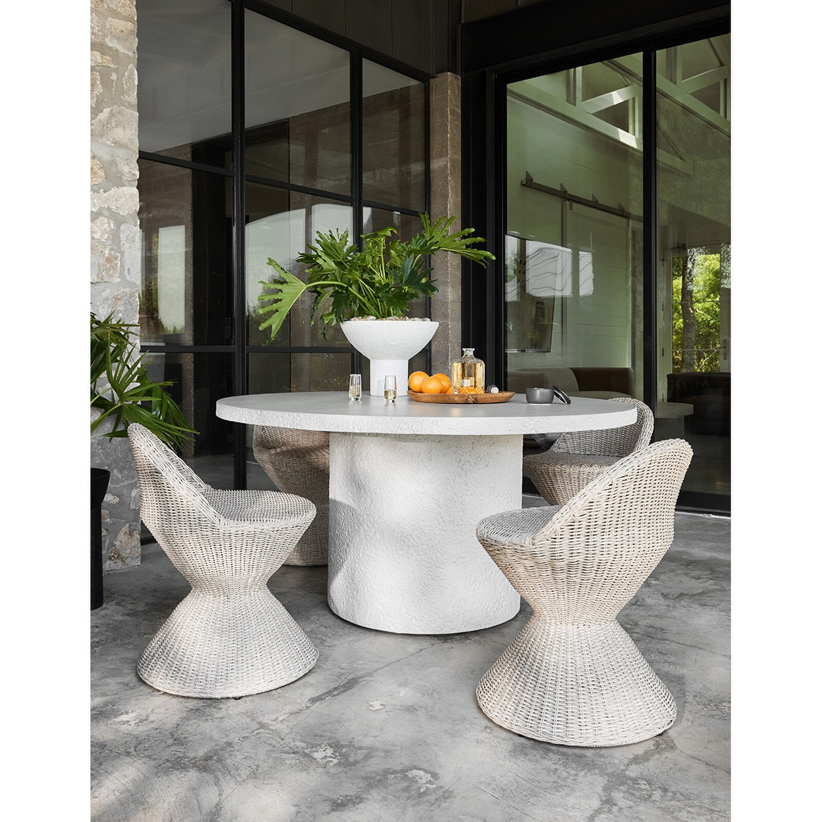30" Four Hands Otero Round Concrete Outdoor Dining Table