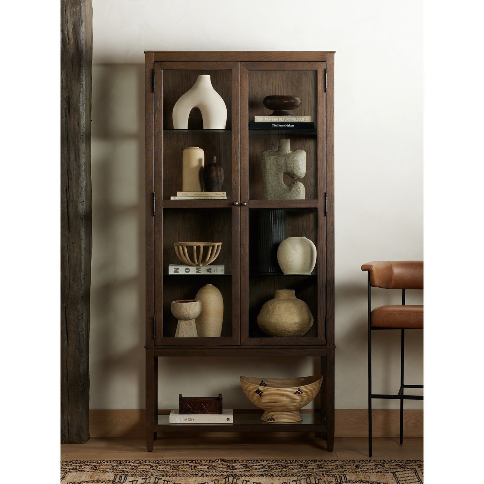 Four Hands Veronique Matte Brown Oak Veneer Display