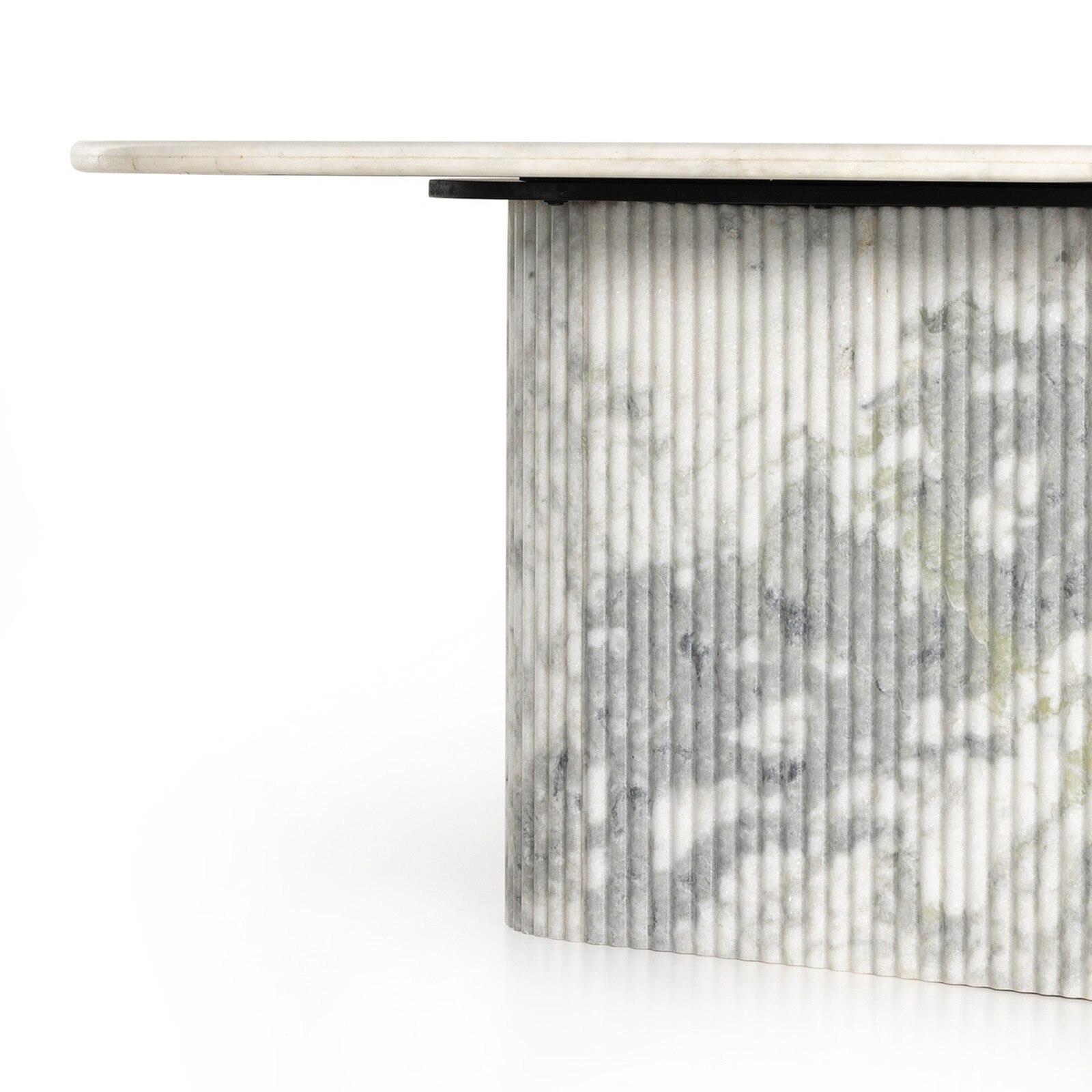 30" Four Hands Oranda Polished White Marble Dining Table