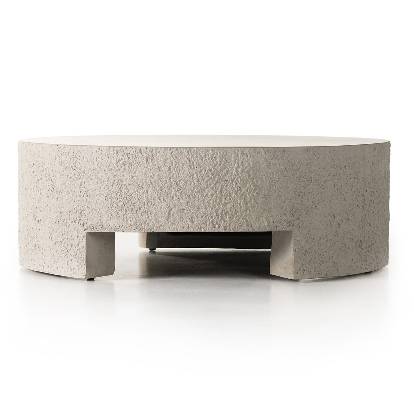 16" Four Hands Kember Blanc White Concrete Outdoor Coffee Table