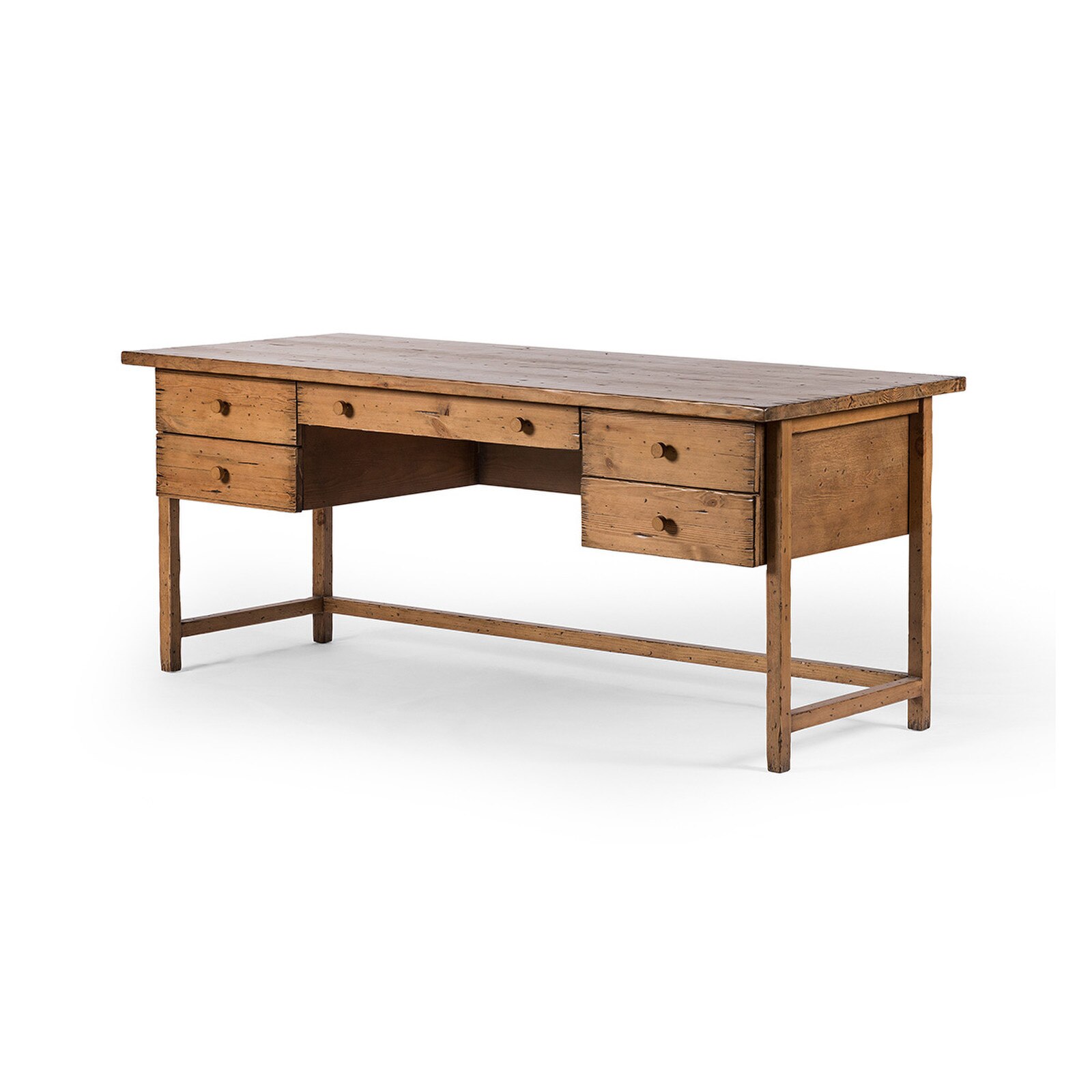 30" Four Hands Reign Waxed Pine Executive Desk