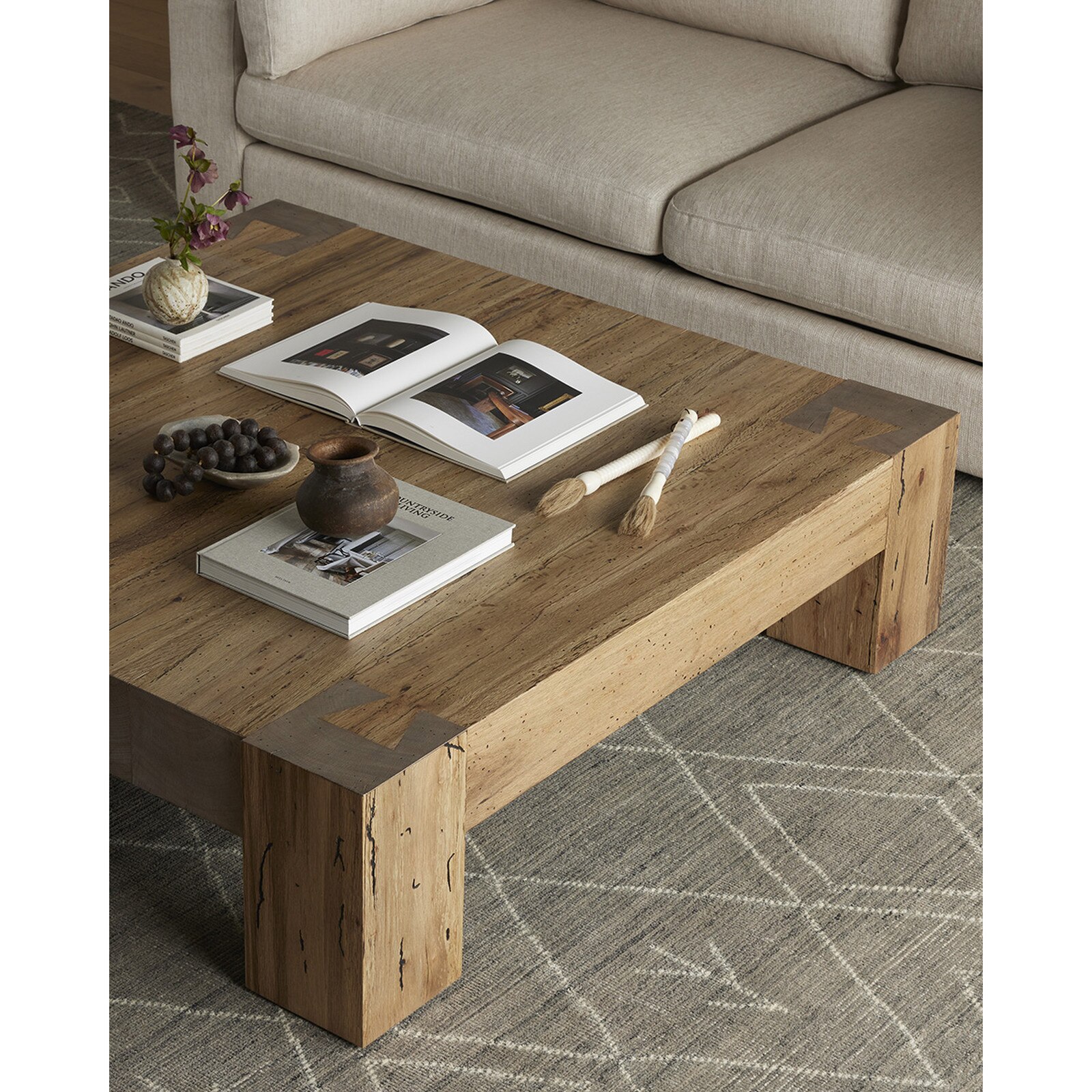 15" Four Hands Abaso Rustic Wormwood Oak Coffee Table