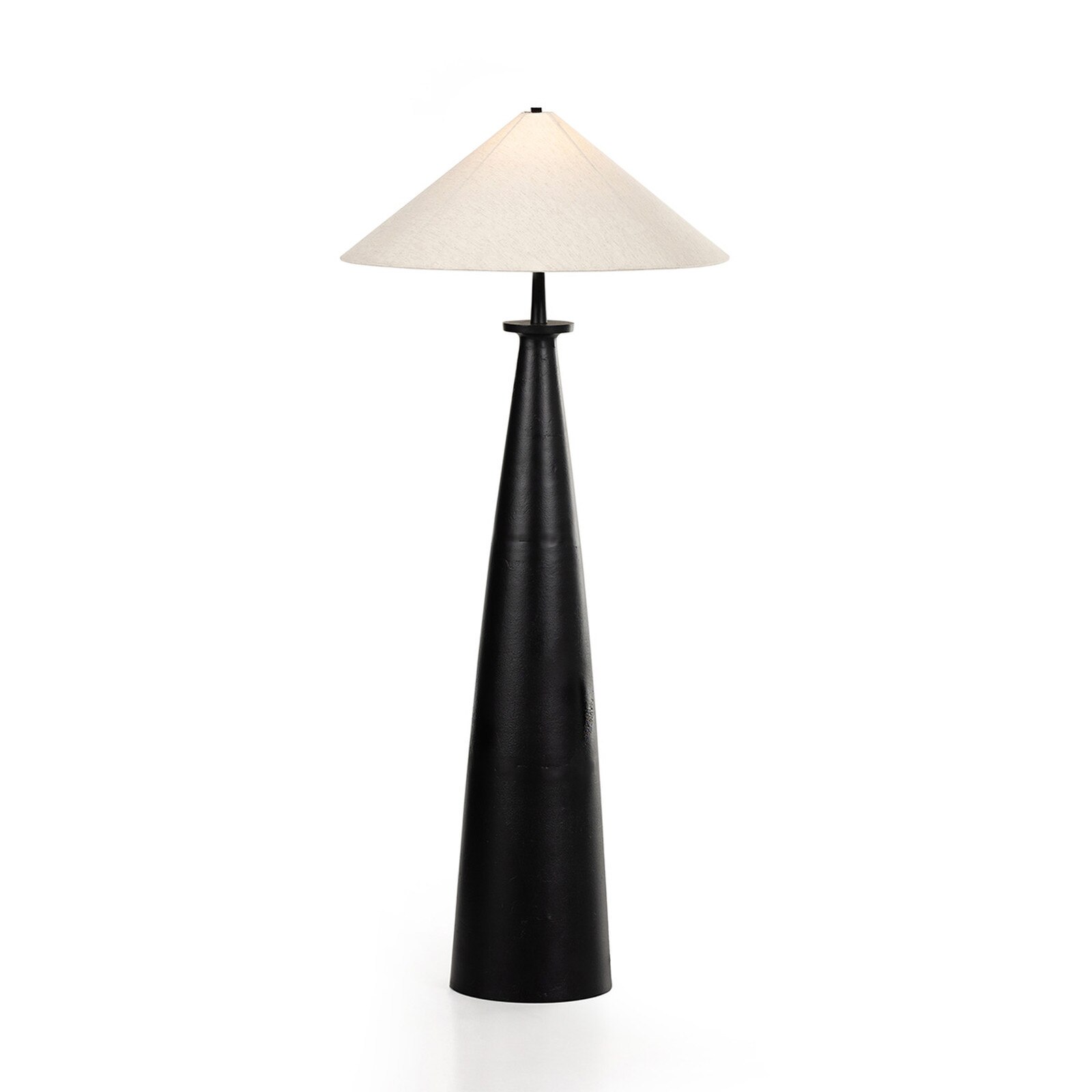 Four Hands Innes Tapered Shade Matte Black Incandescent Floor Lamp