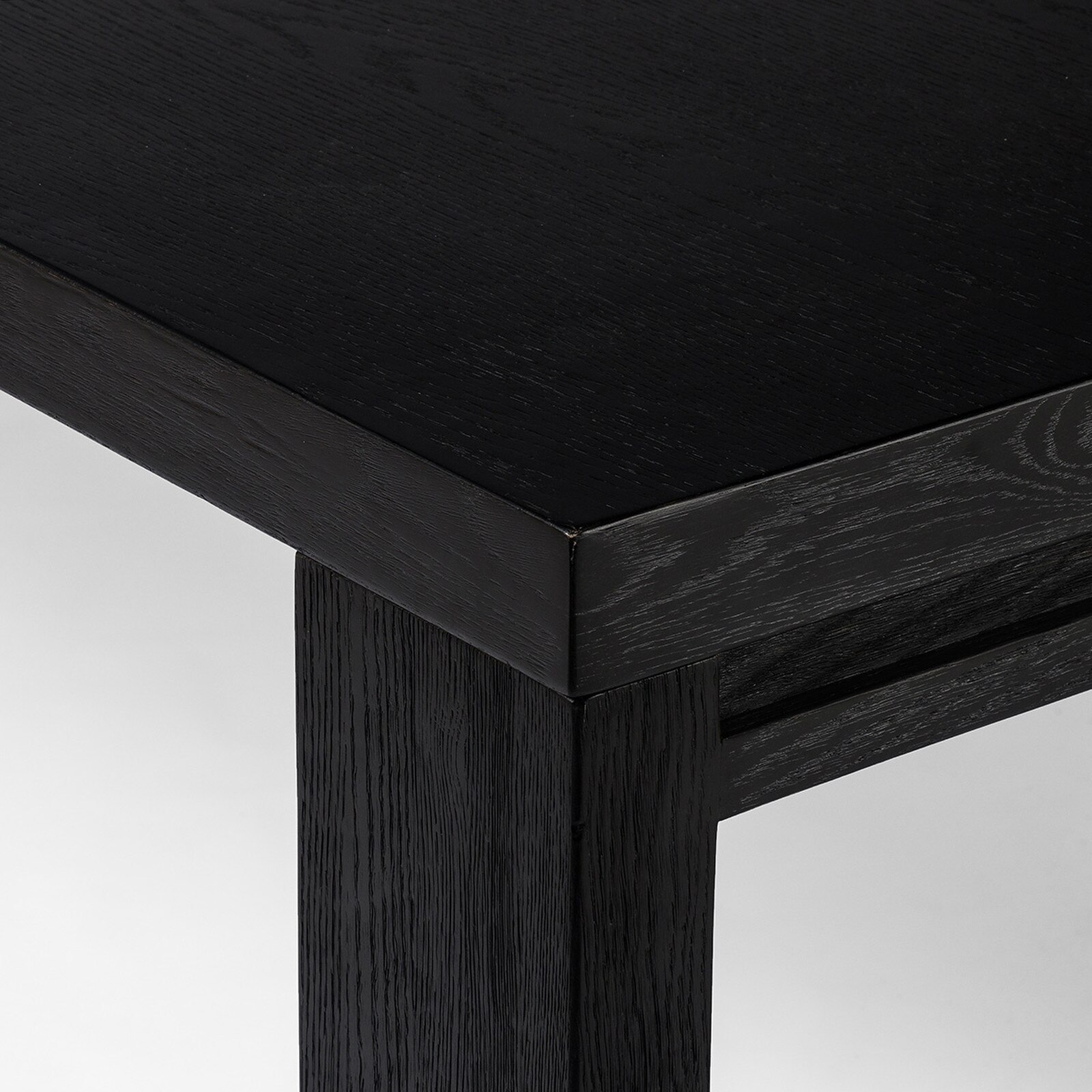 30" Four Hands Millie Drifted Matte Black Oak Veneer Dining Table