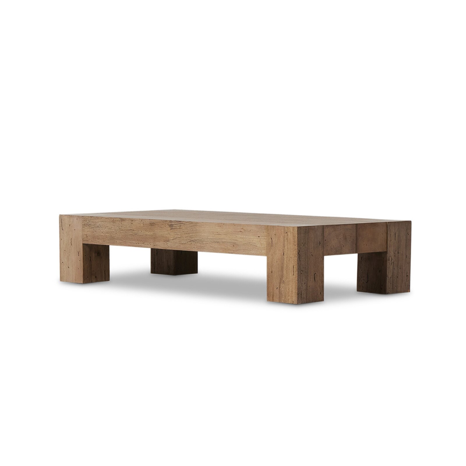 Four Hands 70" Abaso Rectangular Rustic Thick Oak Veneer Coffee Table