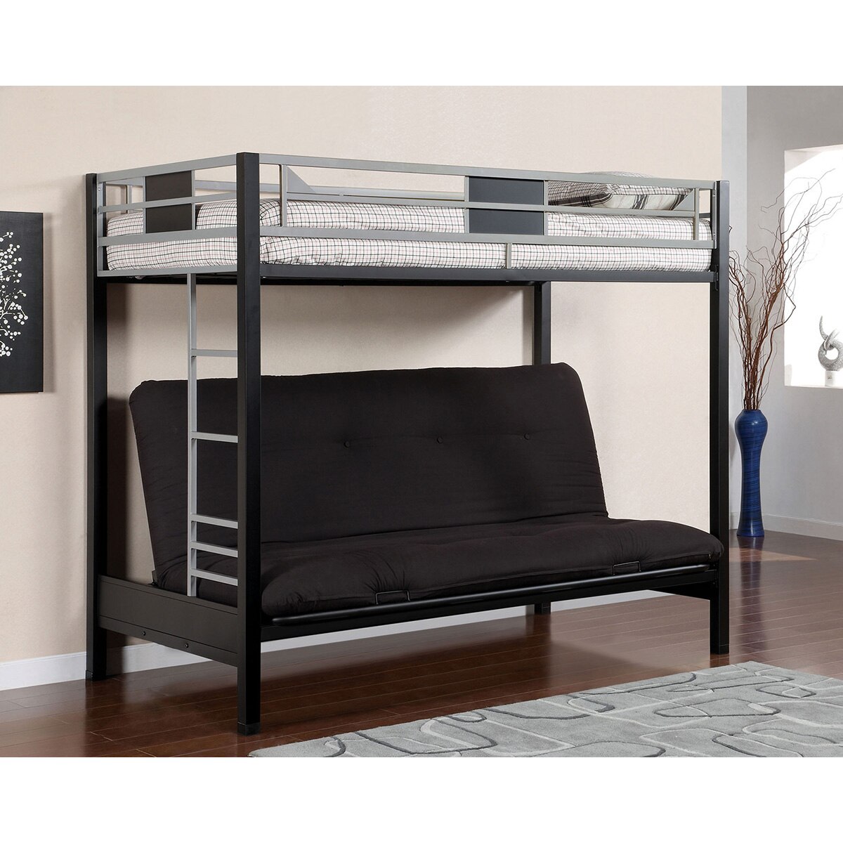Furniture Of America Clifton Twin Size Loft Bed With Futon Base - Thumbnail 5