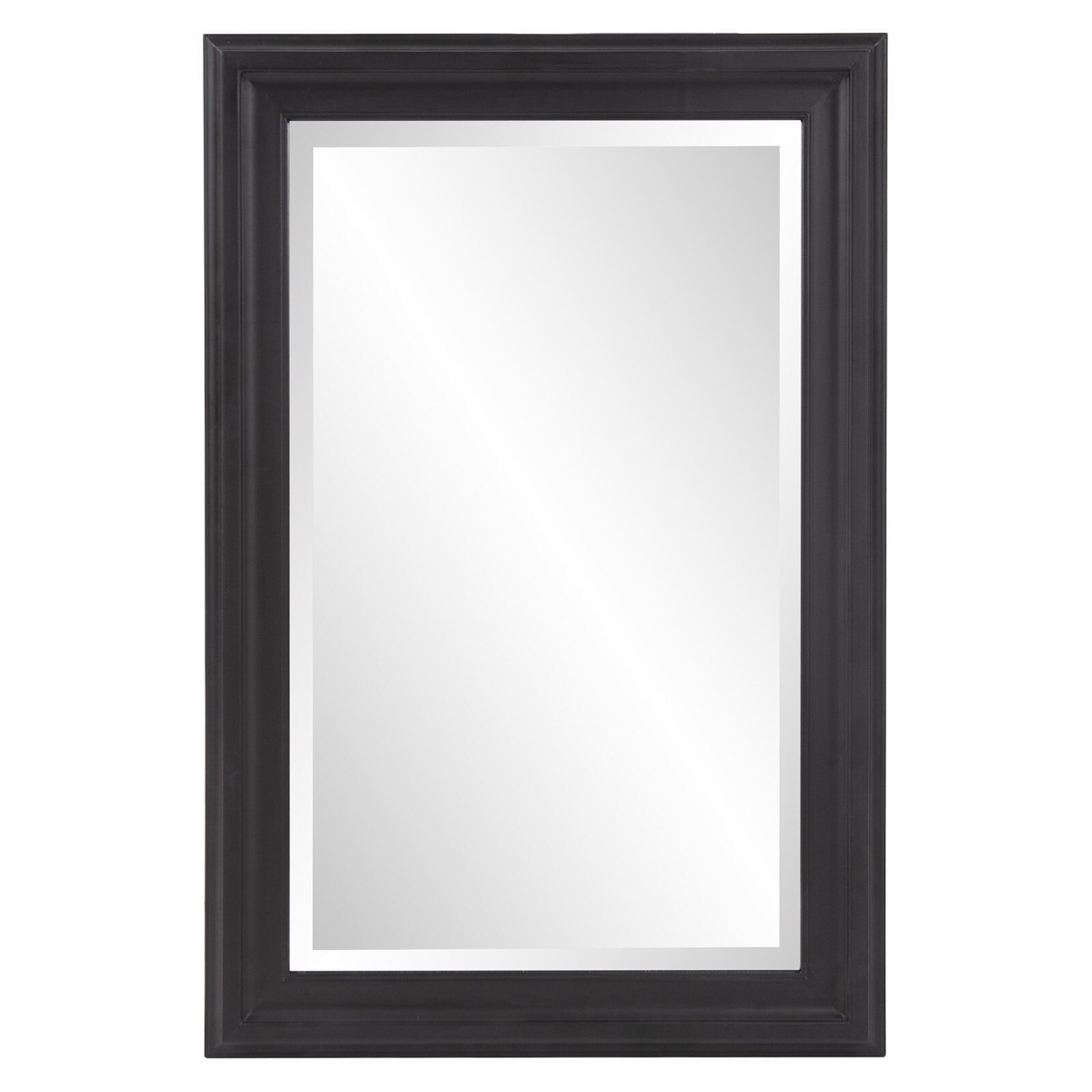 Howard Elliott Matte Black Wood Wall Mirror