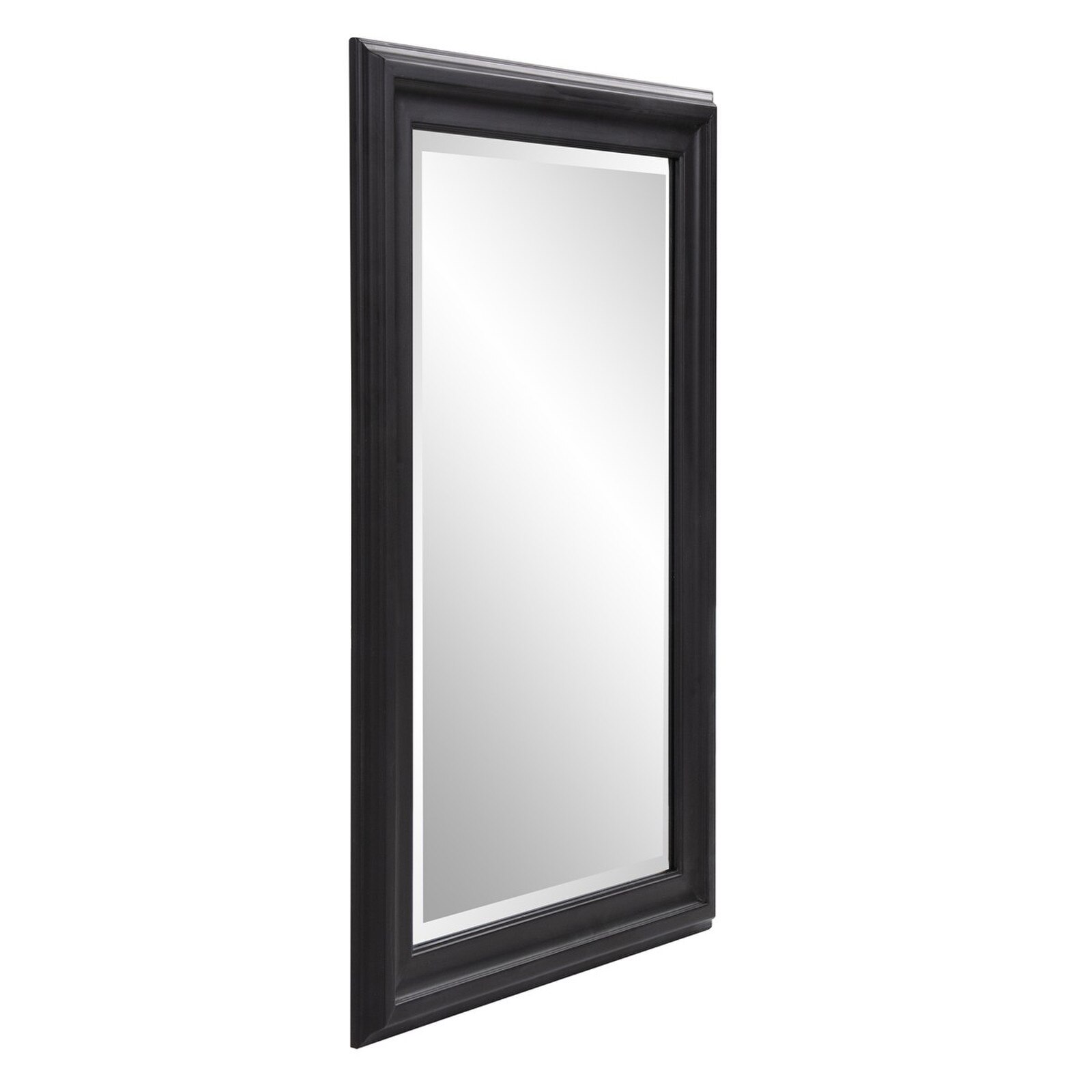 Howard Elliott Matte Black Wood Wall Mirror