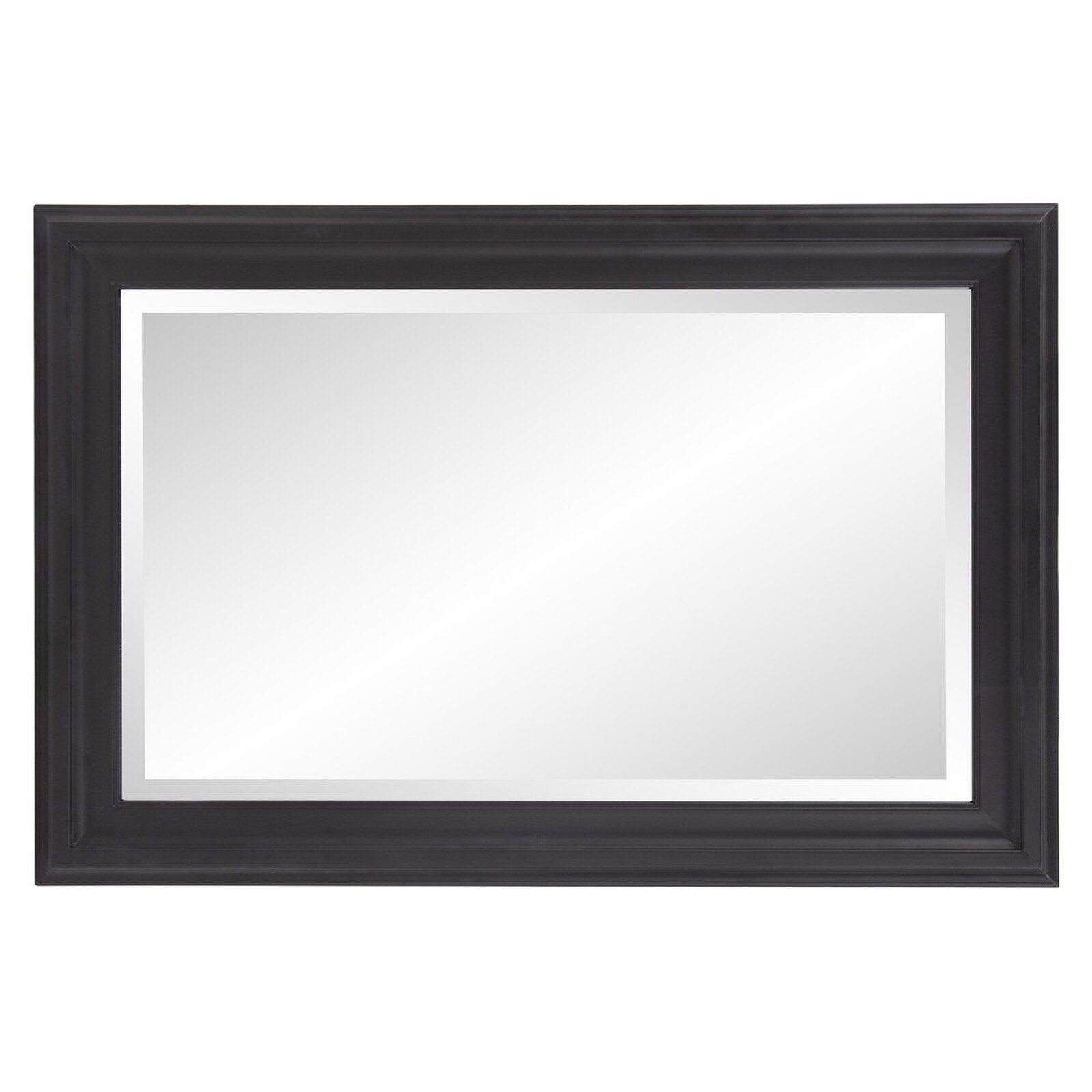 Howard Elliott Matte Black Wood Wall Mirror