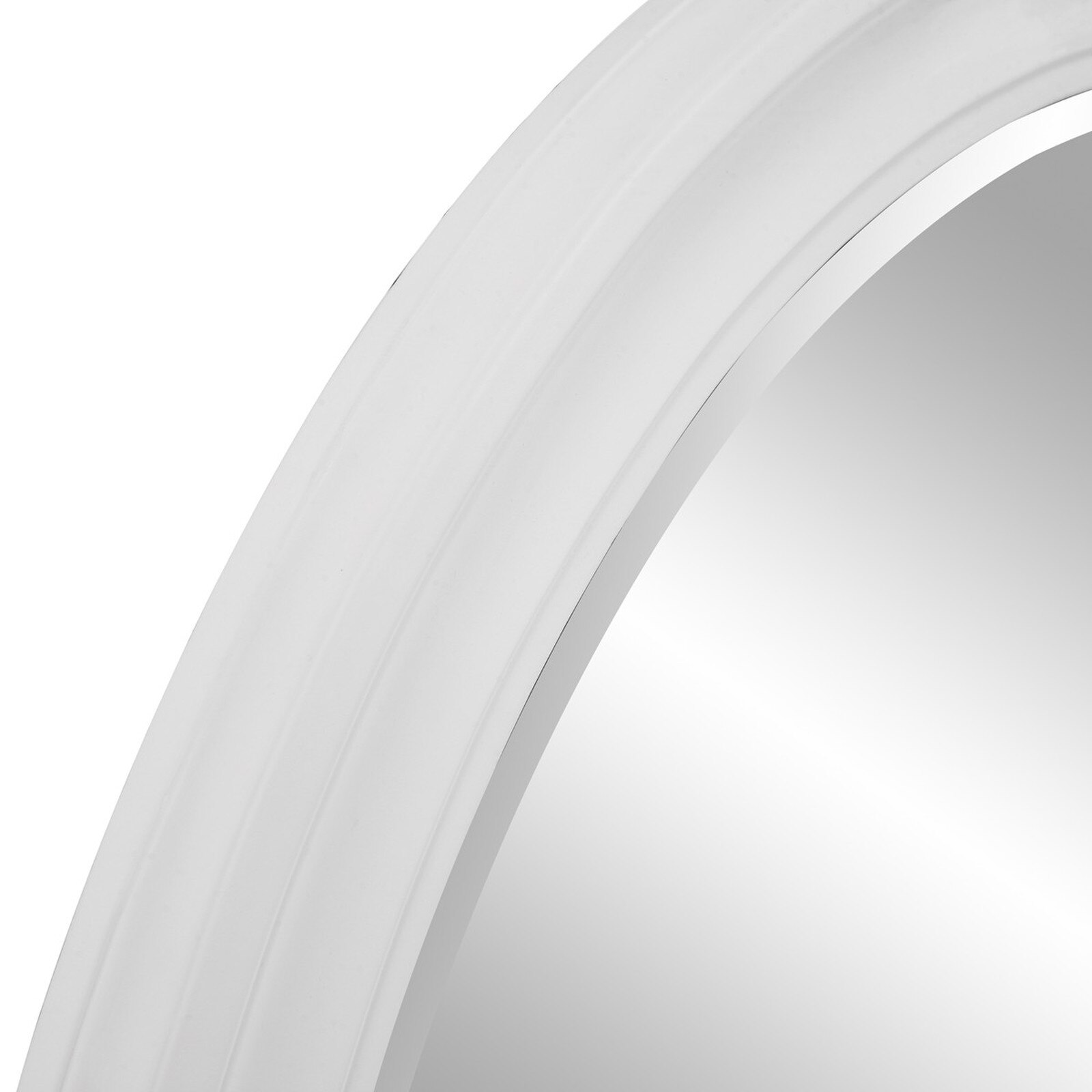 Howard Elliott Matte White Round Wood Wall Mirror