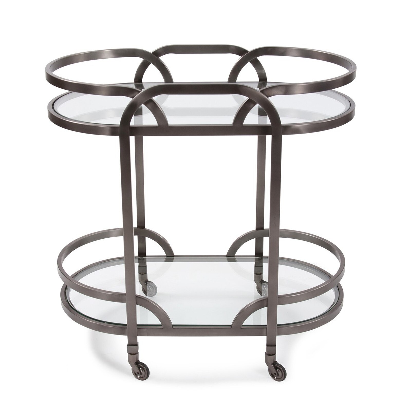 Howard Elliott Black Nickel Stainless Steel Bar Cart