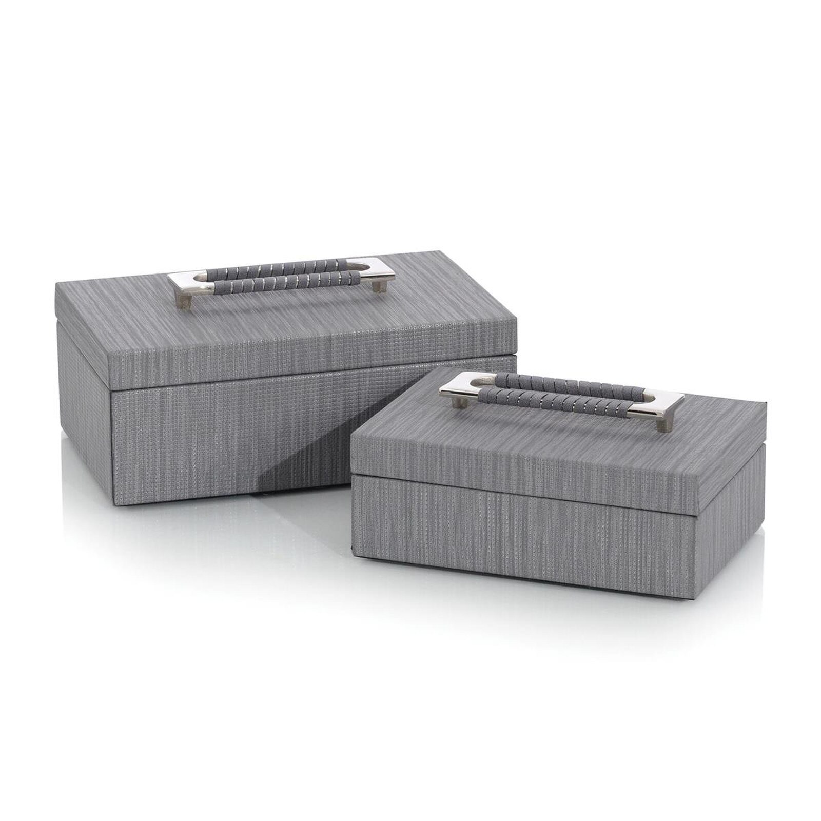 John Richard Charcoal Confetti Leather Box