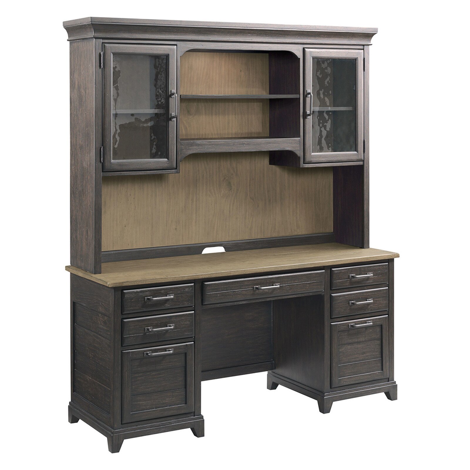 Kincaid Farmstead Solid Wood Executive Credenza Desk Hutch