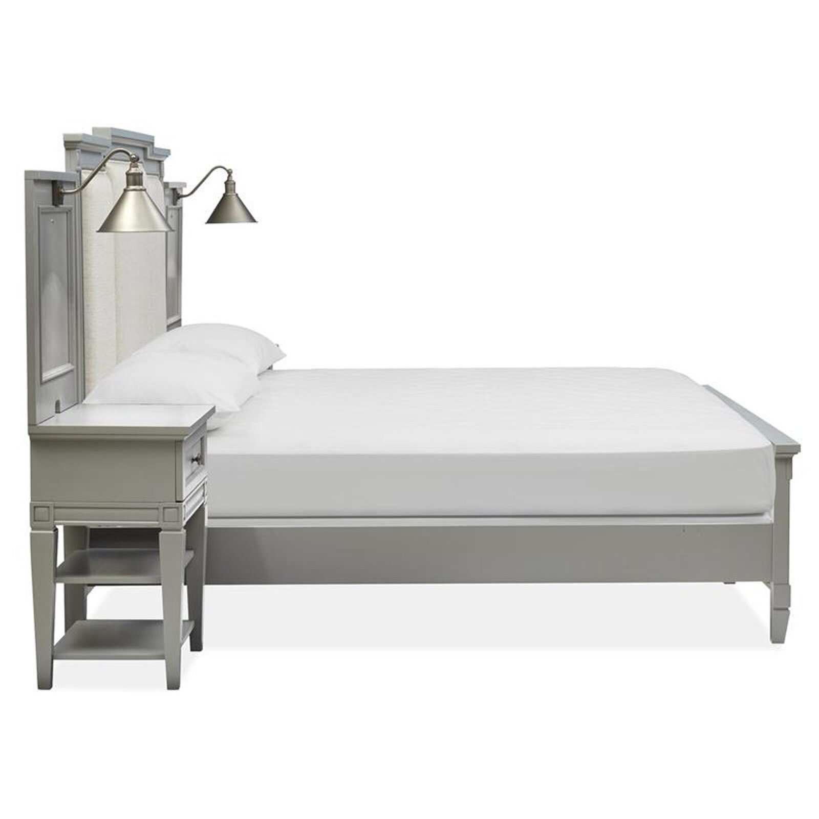 Magnussen Glenbrook Queen Size Wall Bed with Upholstered Headboard