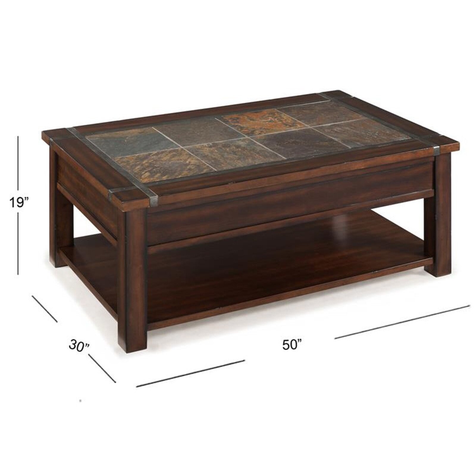Magnussen Roanoke Rectangular Lift Top Cocktail Table with Caster