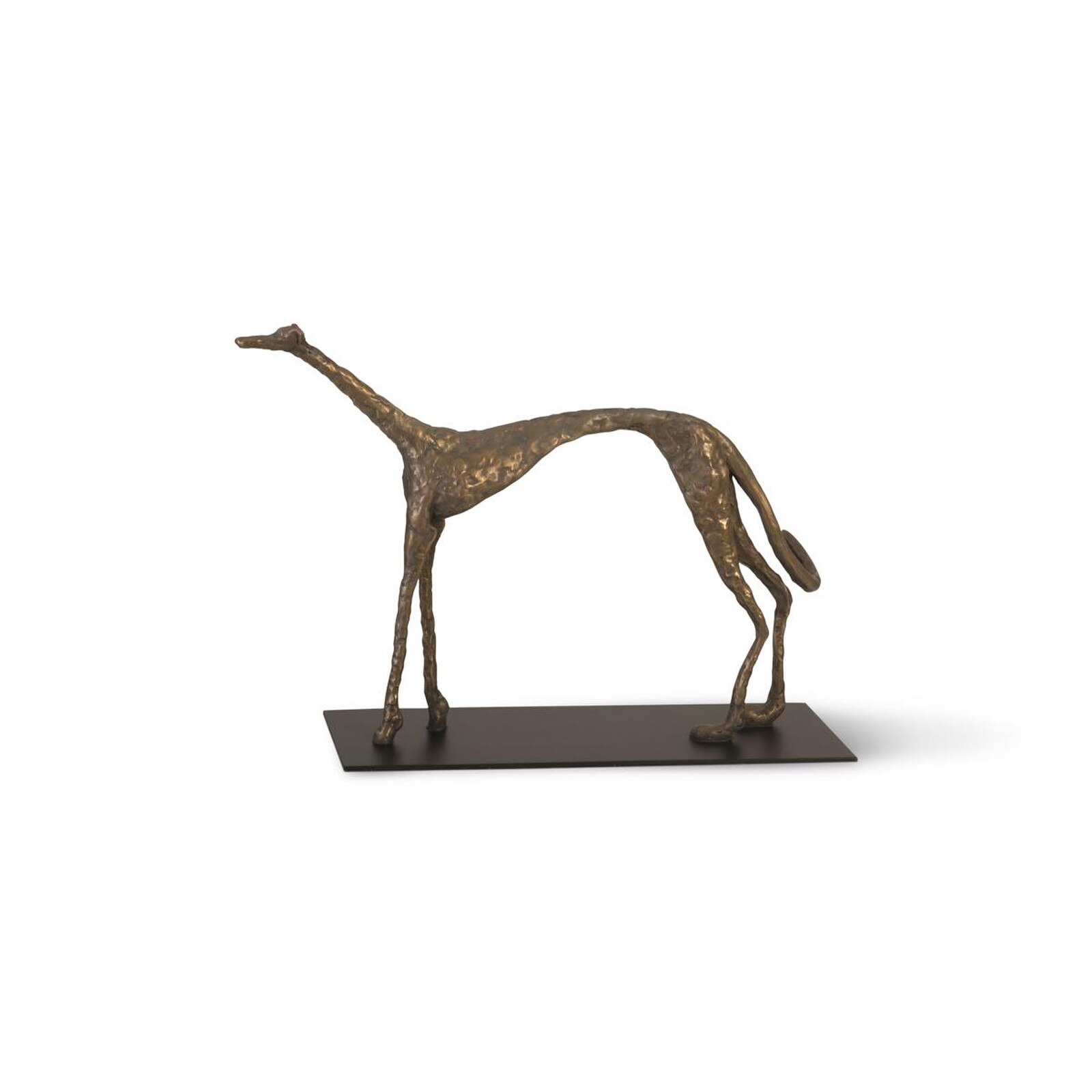 Phillips Collection Greyhound Bronze Resin Figurine with Black Metal Base