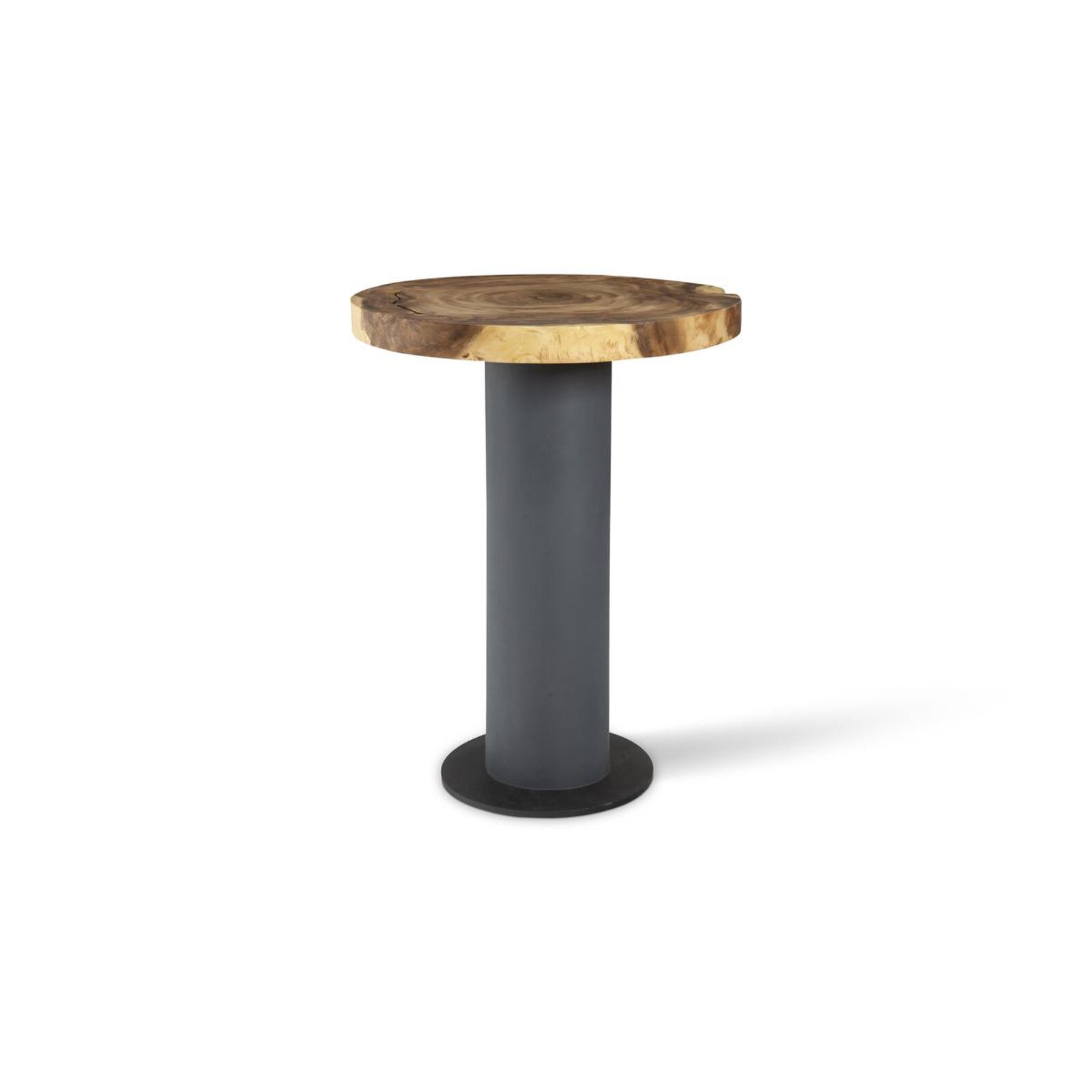 42" Phillips Collection Concrete Bar Table with Chamcha Wood Top