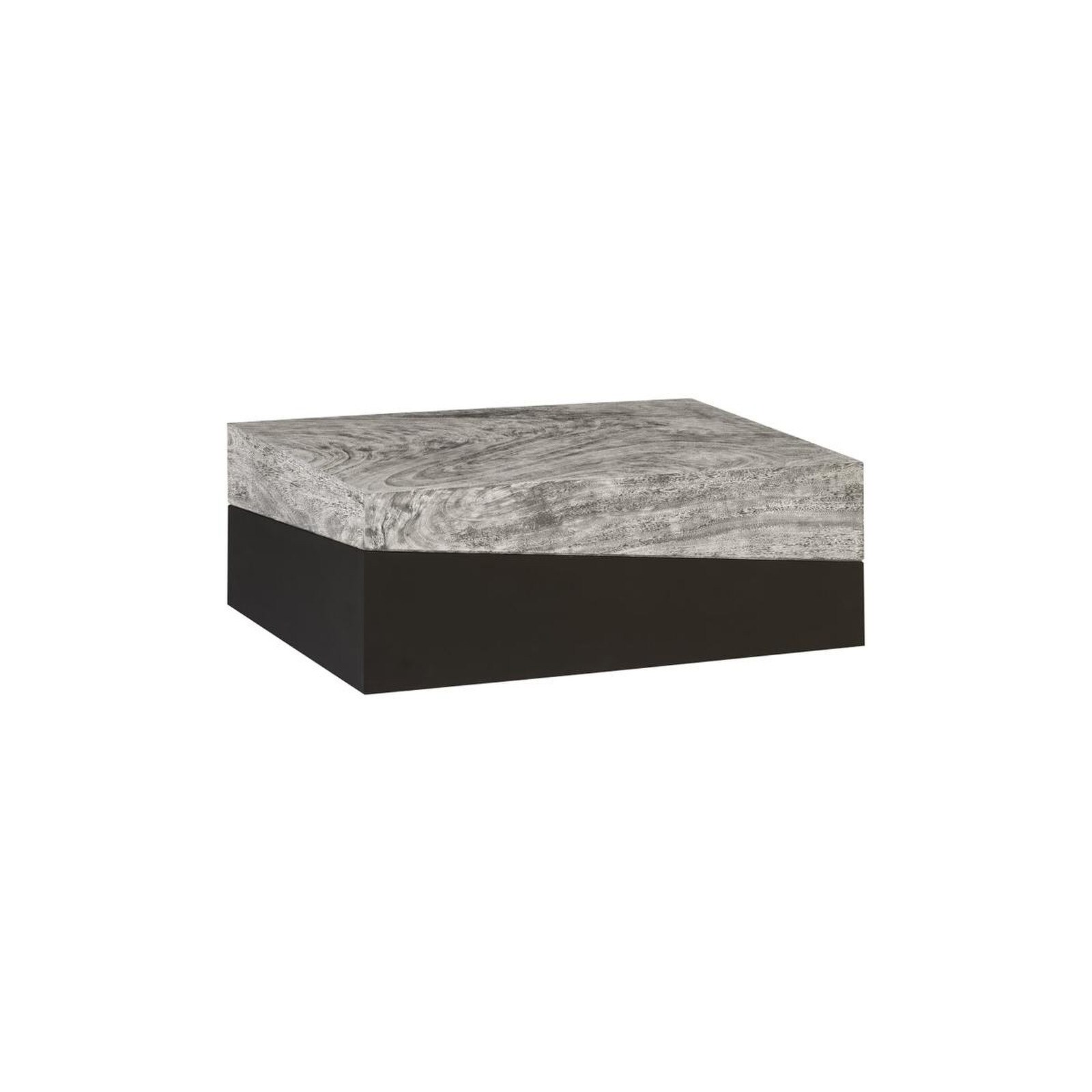 17" Phillips Collection Geometry Gray Stone Coffee Table