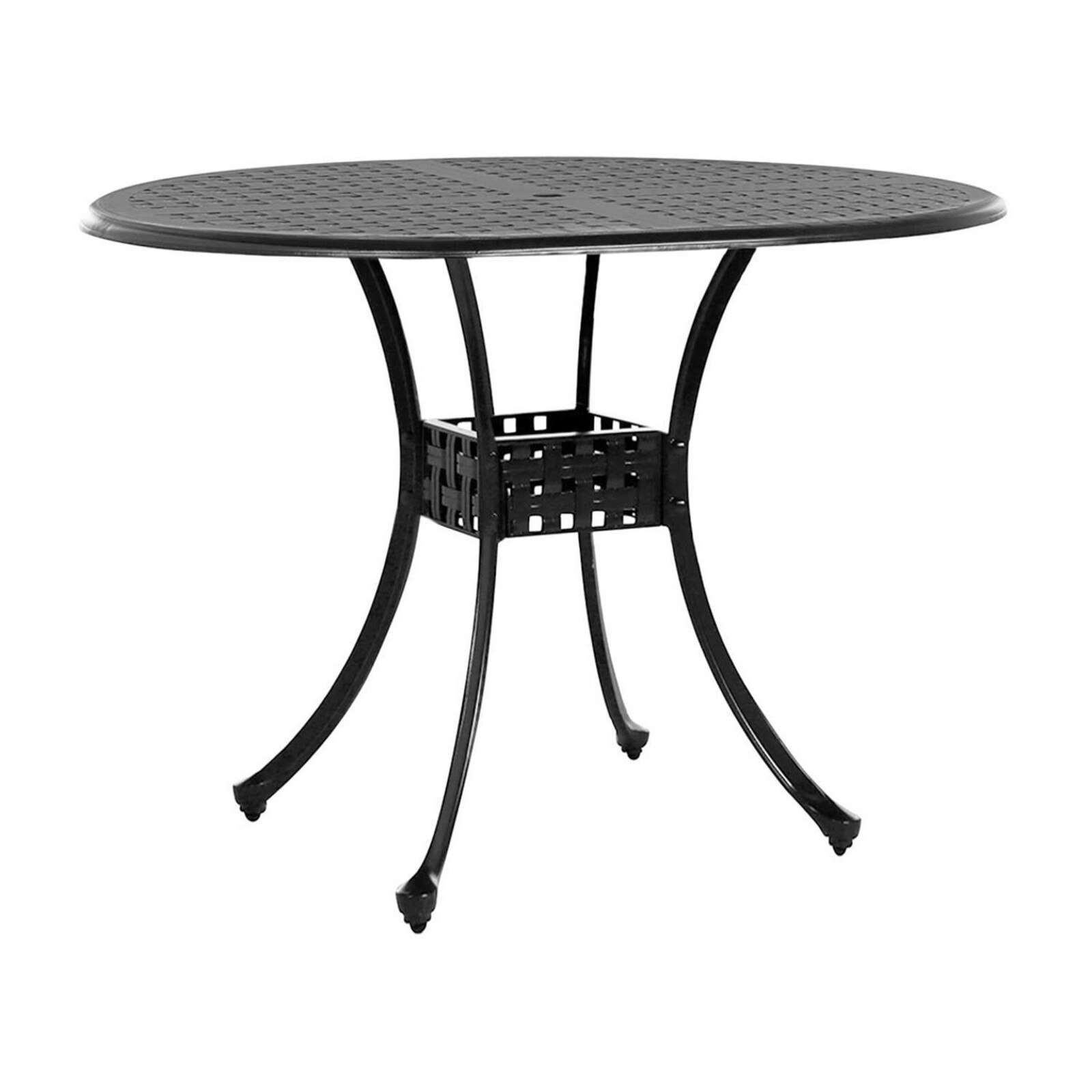 Summer Classics Double Lattice Round Slate Gray Bar Table