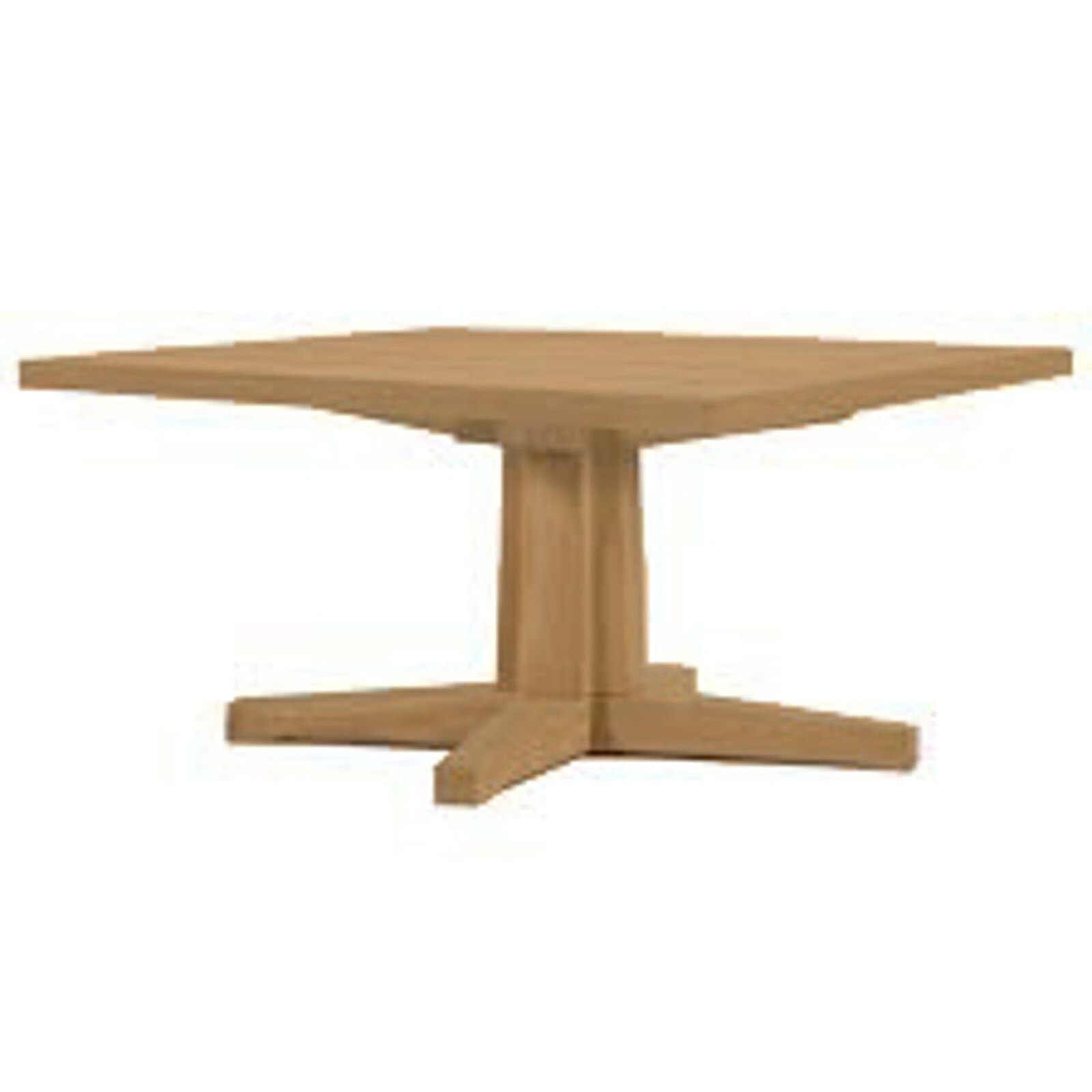 Summer Classics Club Natural Teak Coffee Table with Pedestal Base