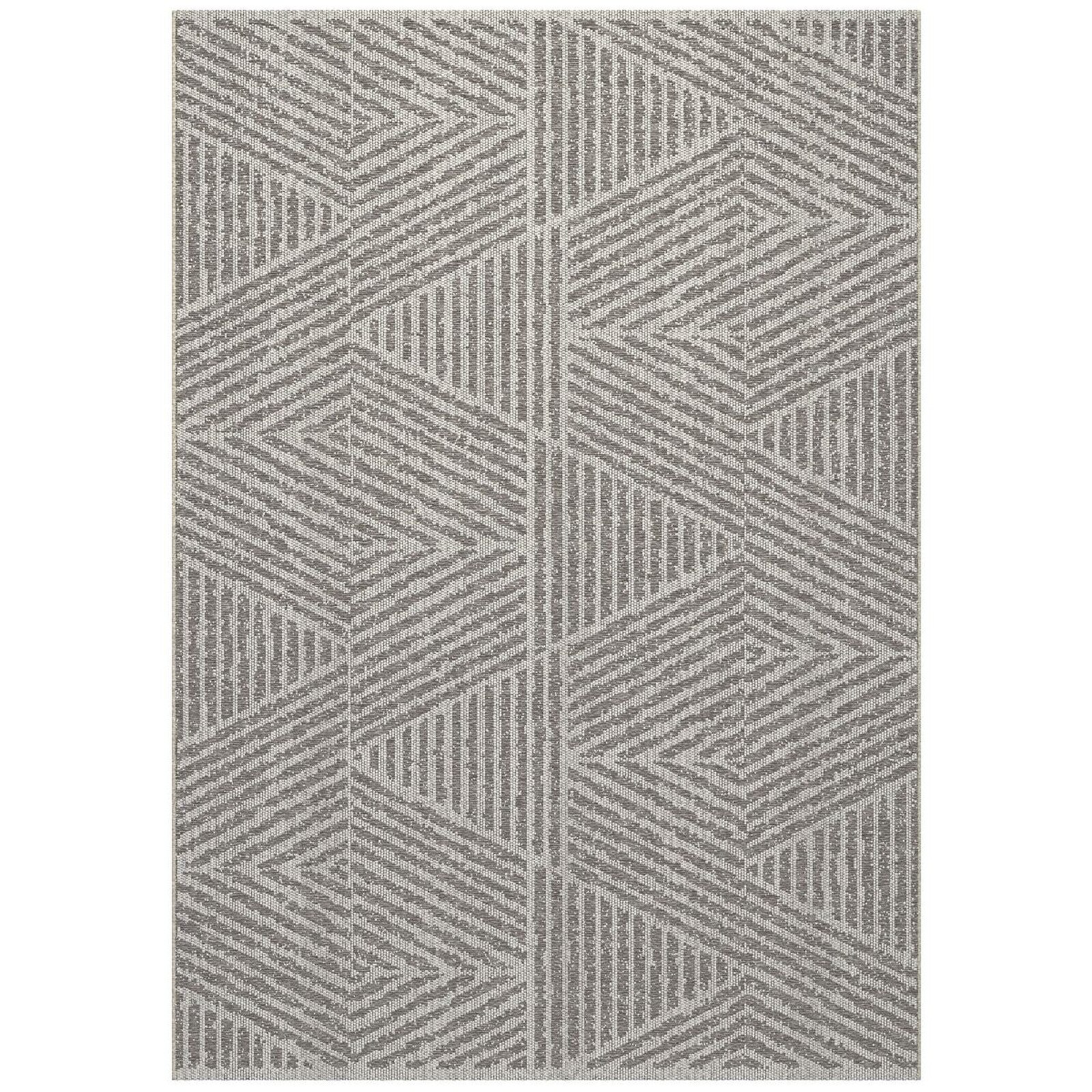 Sams International 120" x 94" Coastal Pyramids Geometric Stone Neutral