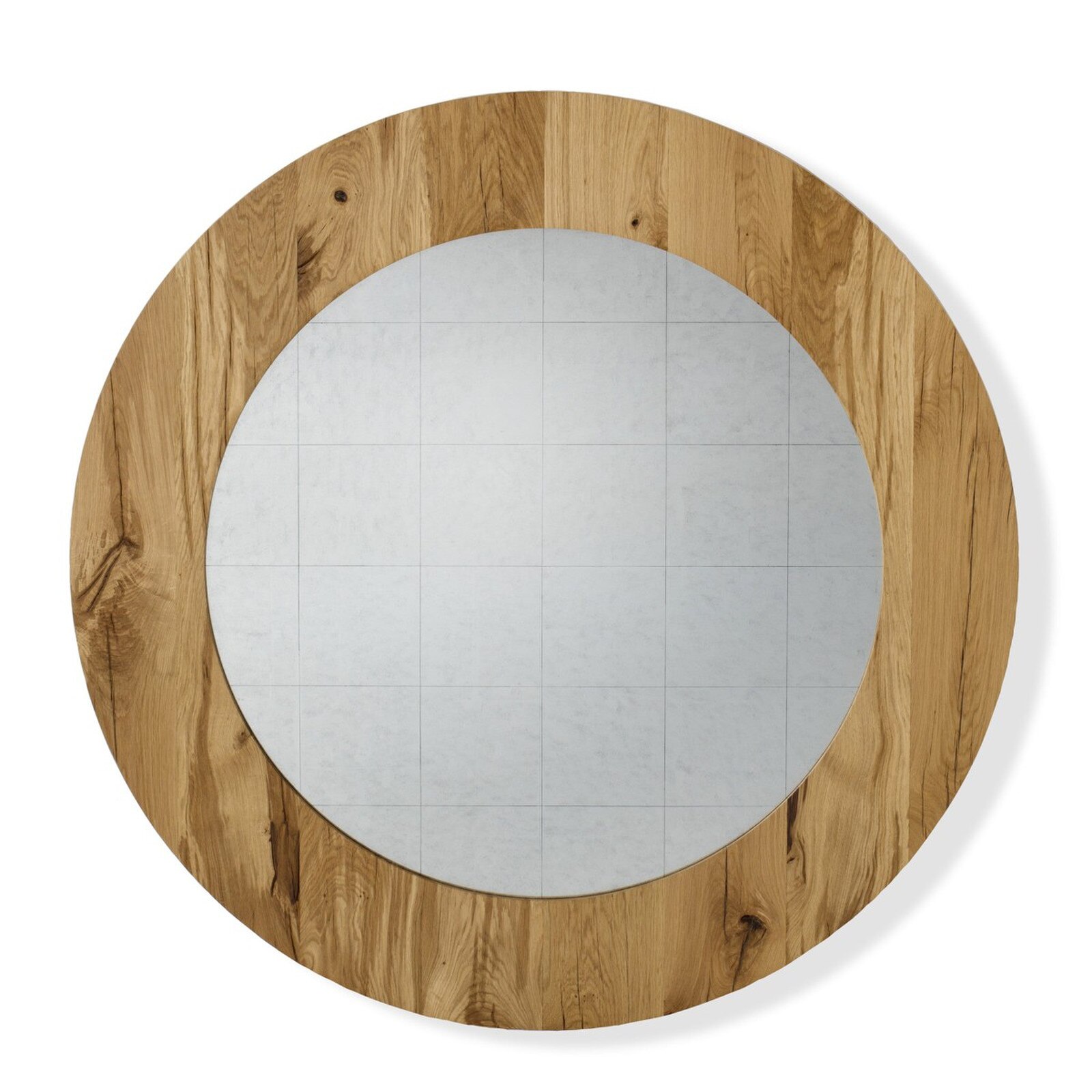 Sonder Living Damon Round Oak Wall Mirror