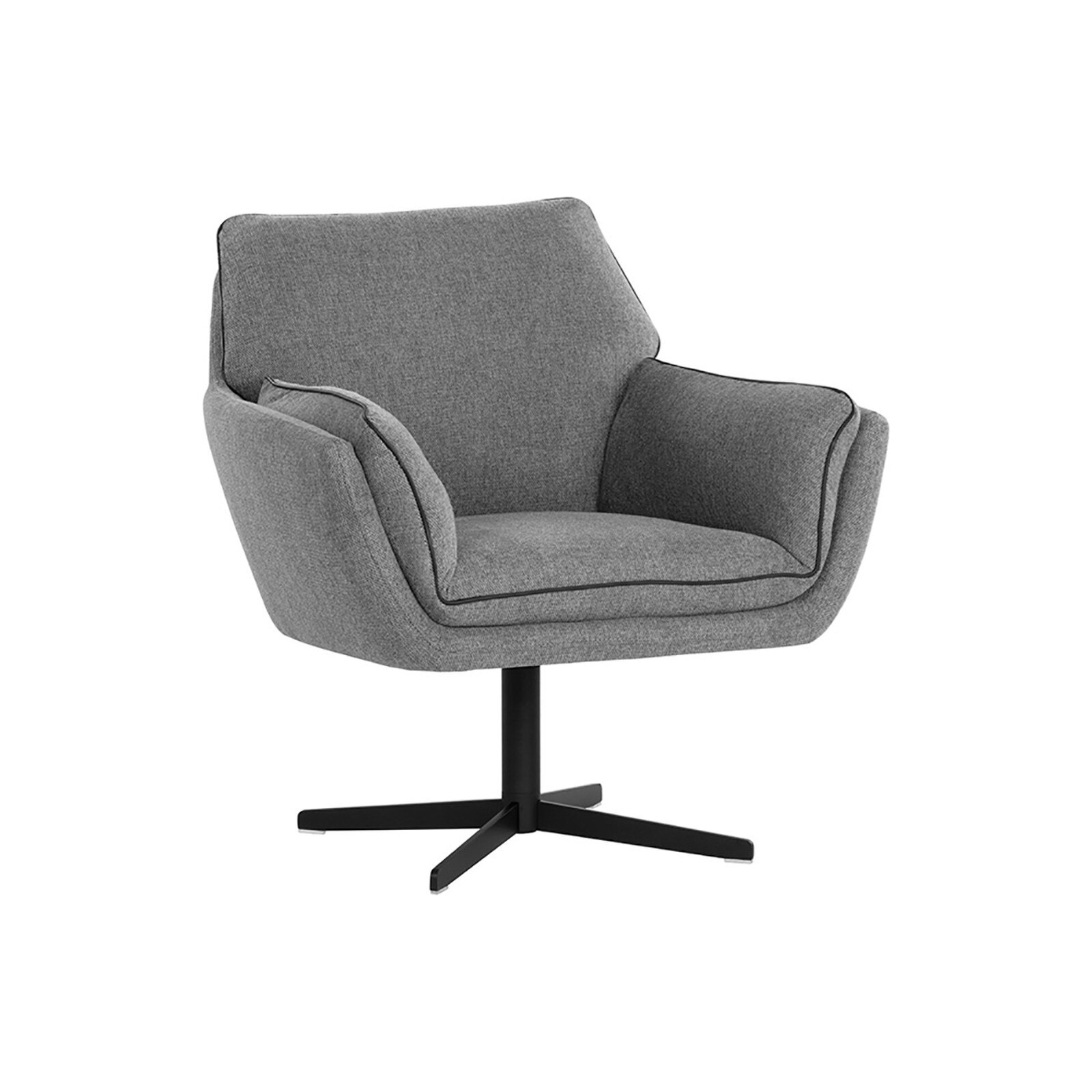Sunpan 32" Florelle Belfast Koala Gray Fabric Swivel Lounge Chair