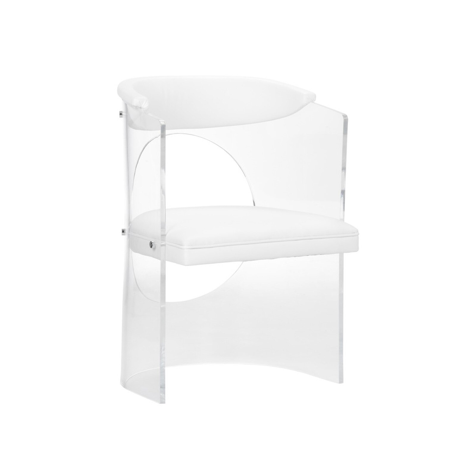Wildwood Baran Barrel Back White Acrylic Dining Chair